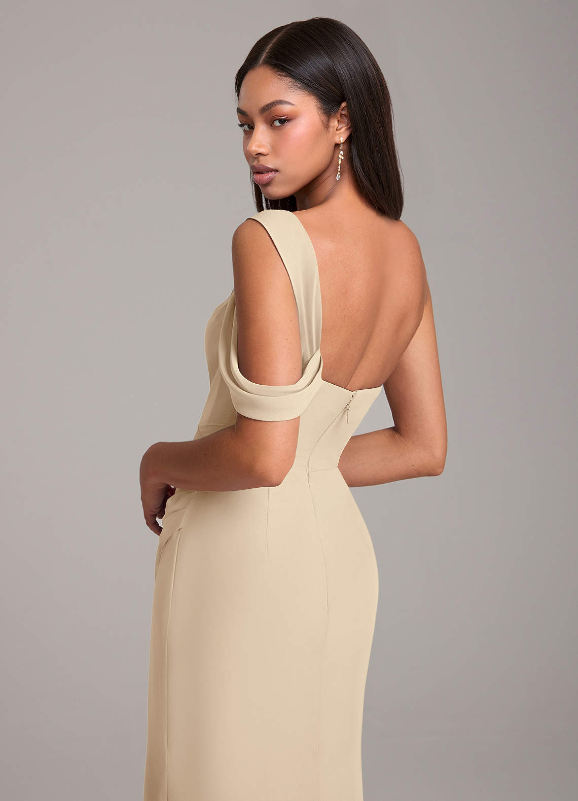 champagne sheath dress Azazie Sally