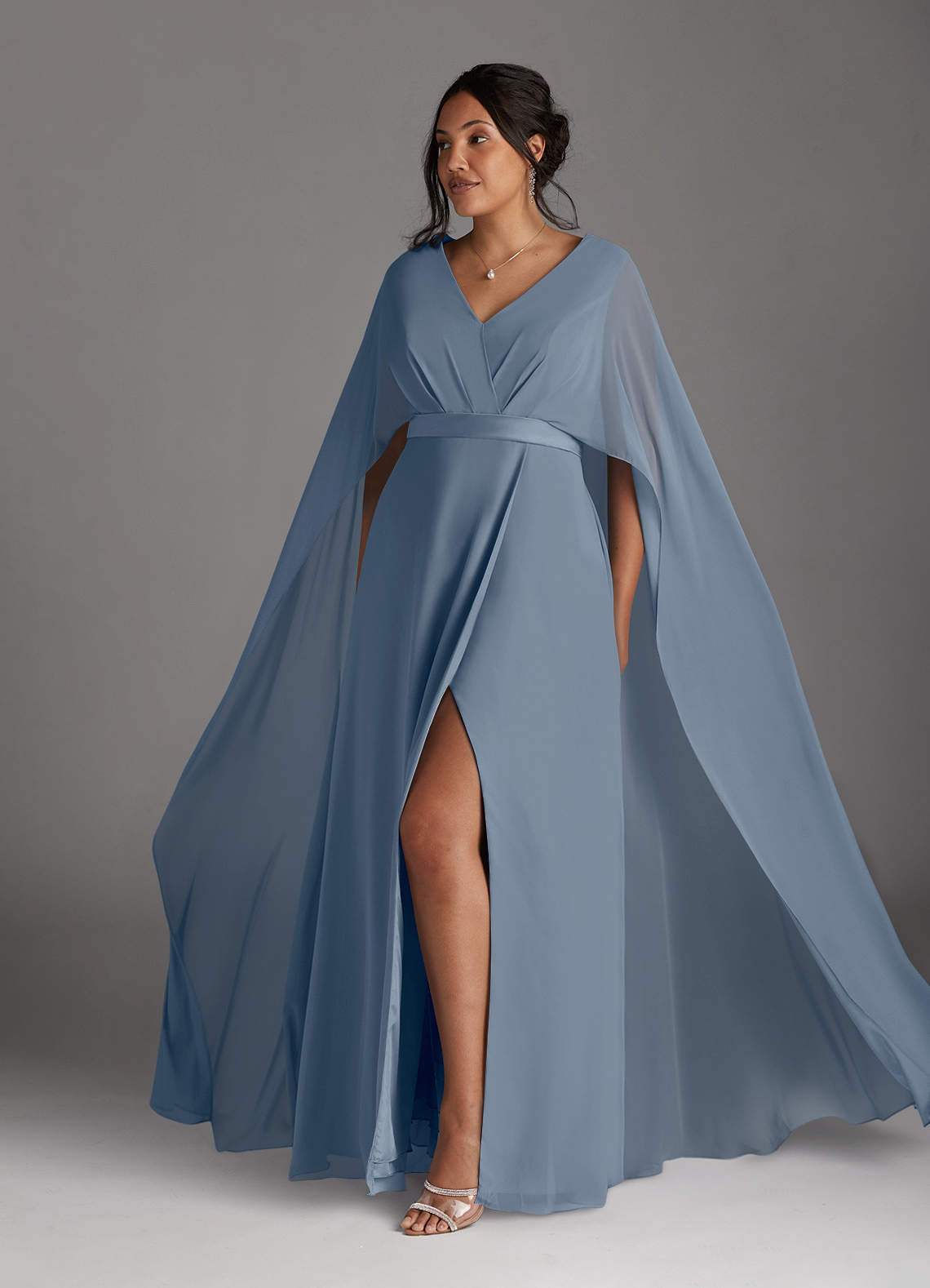 Azazie Isa Mother of the Bride Dresses Twilight A-Line V-Neck Pleated Chiffon Dress image9