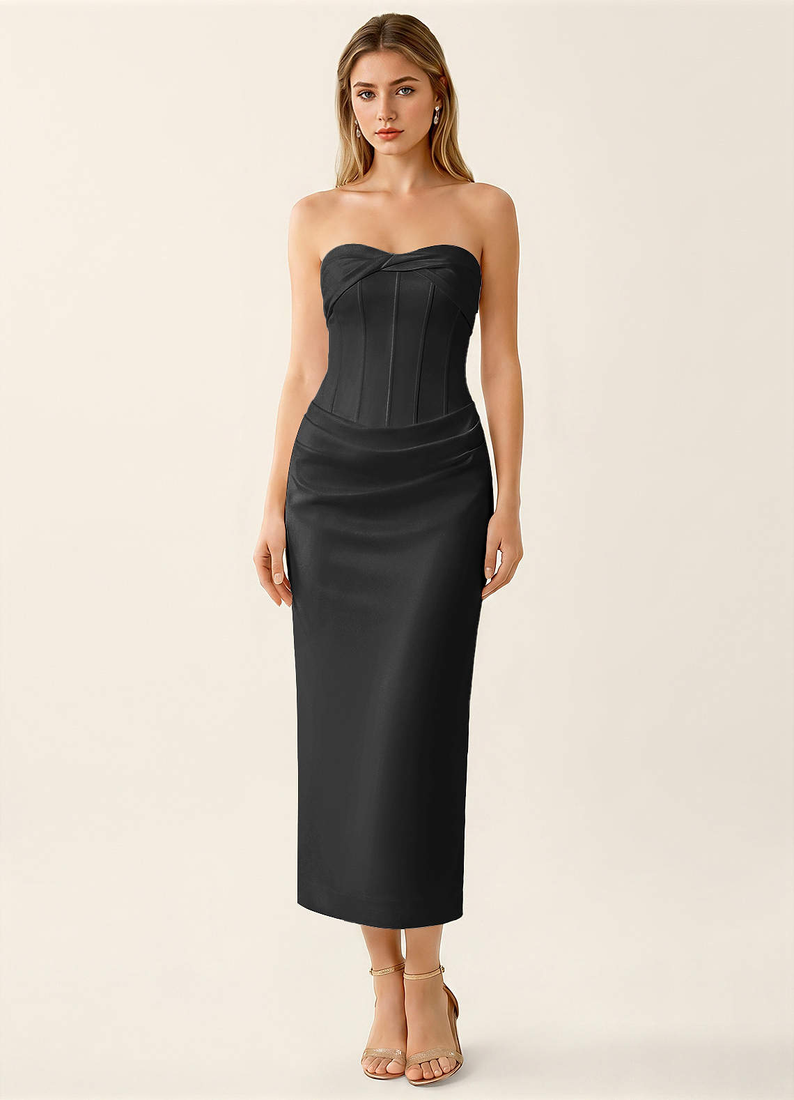 black satin corset midi dress Black Velvet Corset Midi Dress Medium