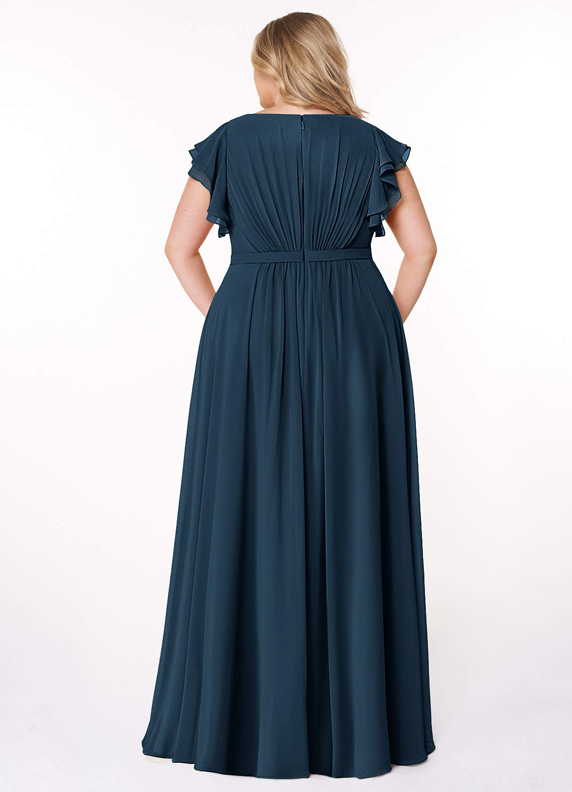 Azazie Daphne Dark Navy Modest Bridesmaid Dresses | Azazie