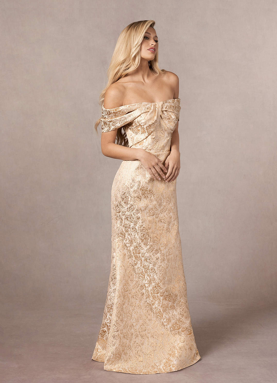 Rose Gold Jacquard Gown