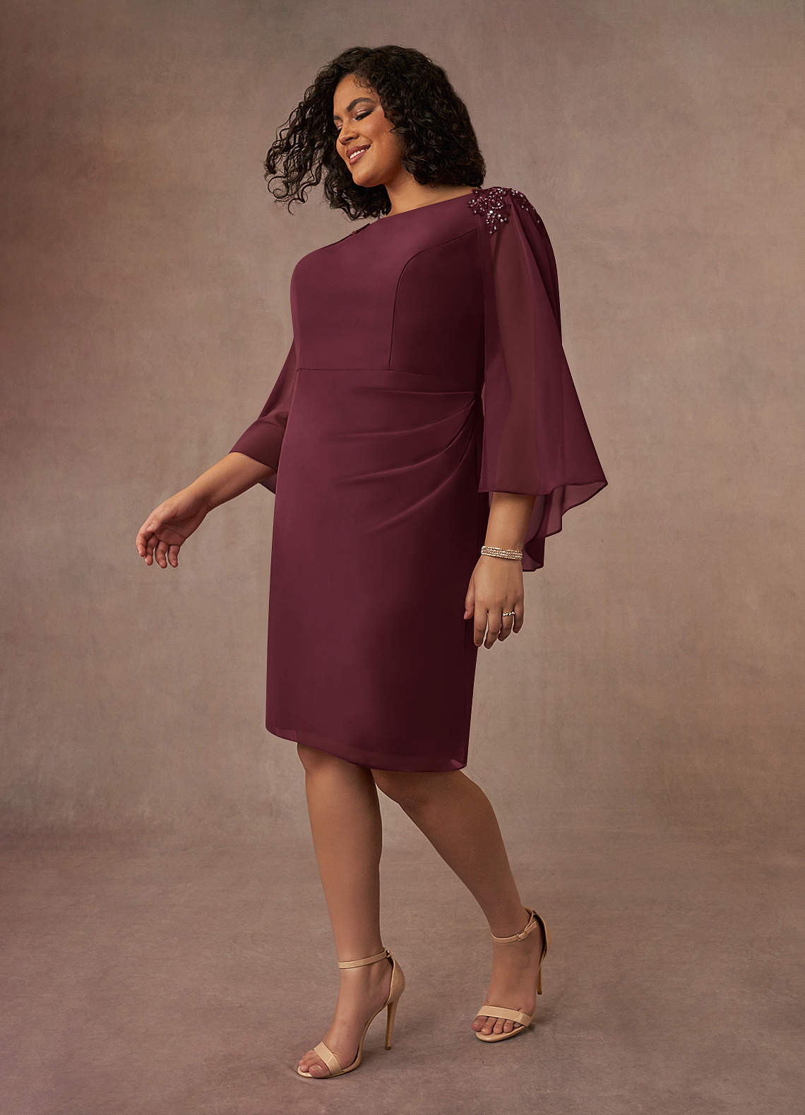 Azazie Carmela Mother of the Bride Dresses Cabernet Sheath Lace Chiffon Dress image8