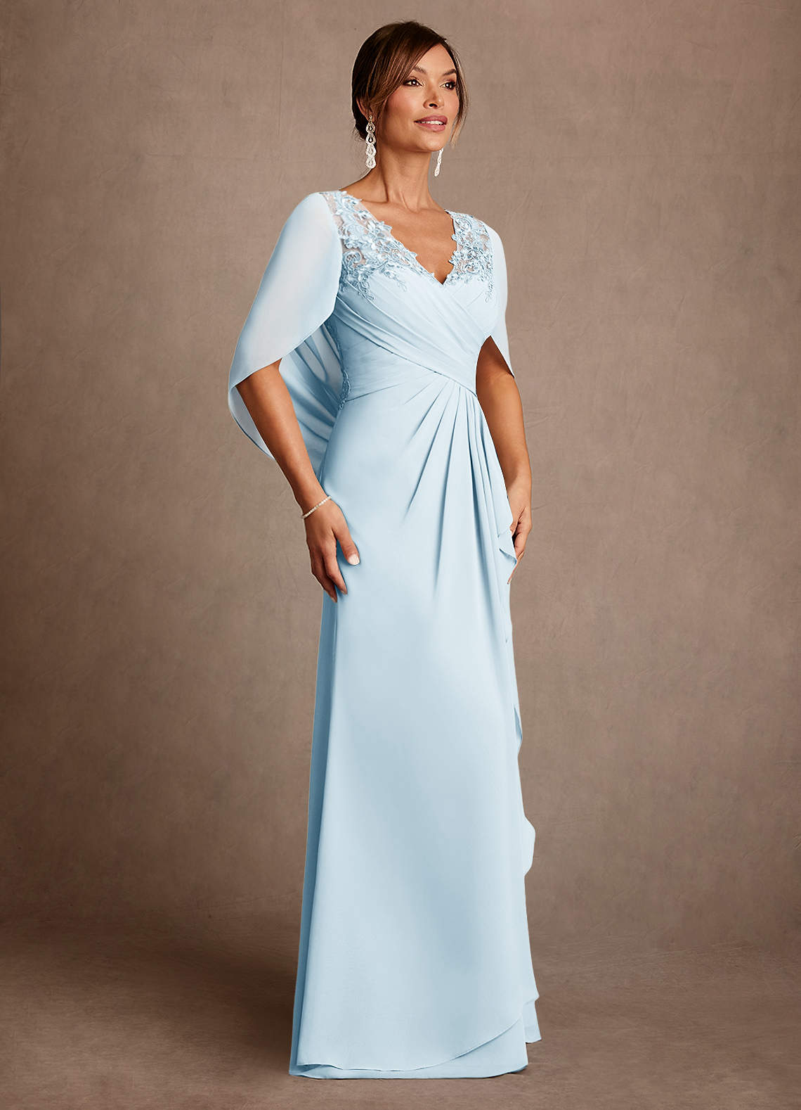 Azazie Santa Clara Mother of the Bride Dresses Sky Blue A-Line Lace Dress image2