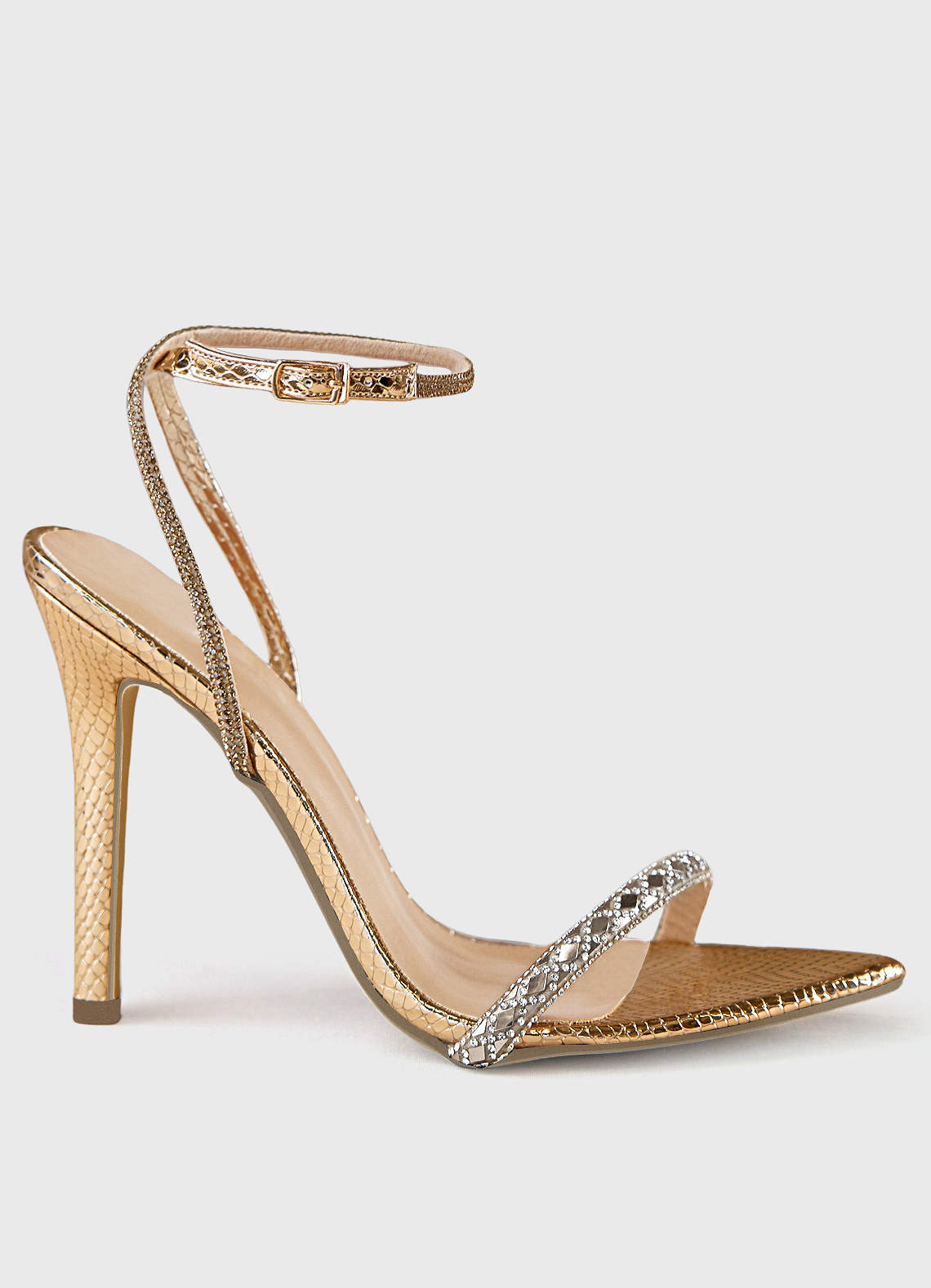 Gold rhinestone heels on sale