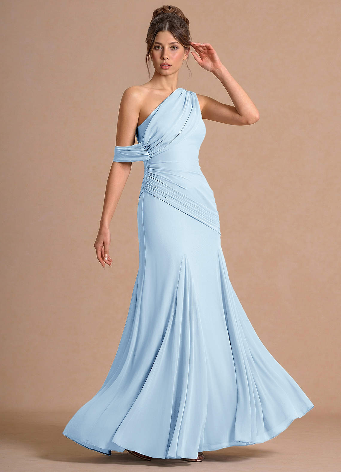 light blue dress maxi Velvi - Esme Halter - The delicate cowl neckline flatters the dcolletage Cute Light Blue Smocked Maxi