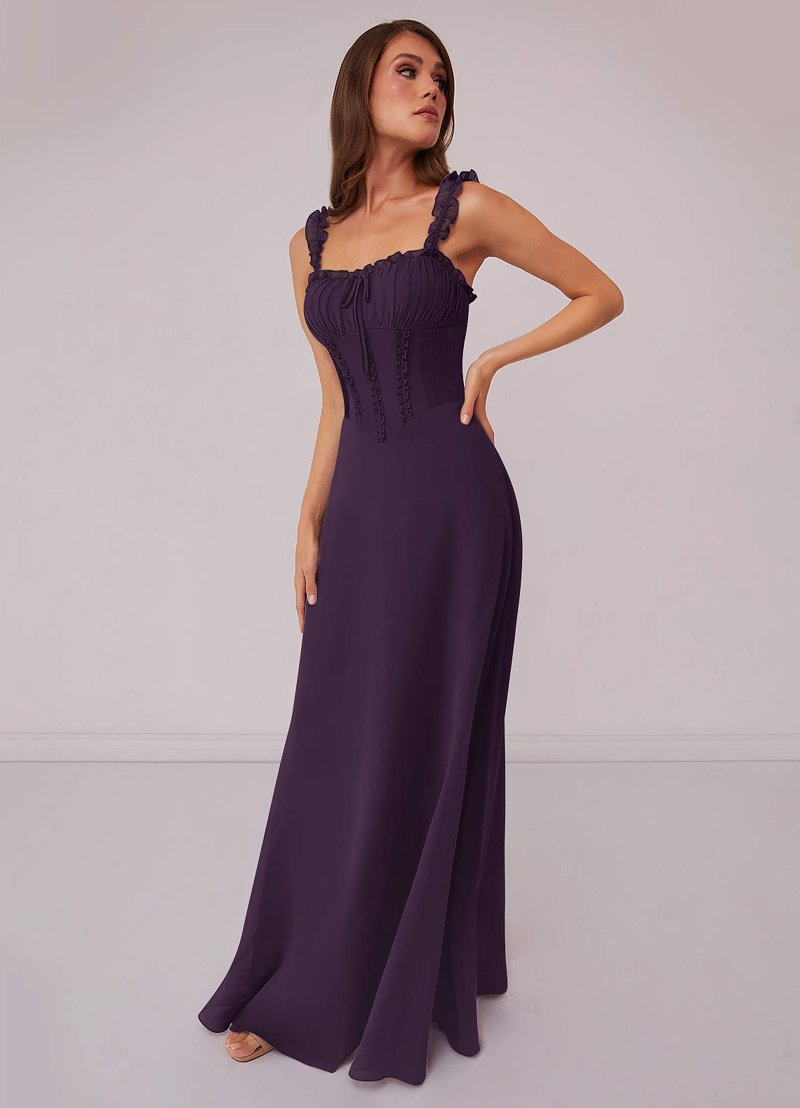 Barbie ♥ Azazie Bridesmaid Dresses Plum A-Line Sweetheart Neckline Chiffon Dress image1