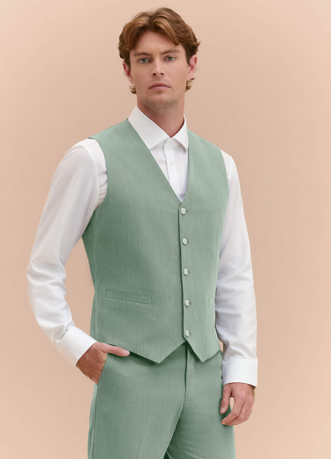 William Dusty Sage Comfort Blend Suit Vest | Classic Regular Suit