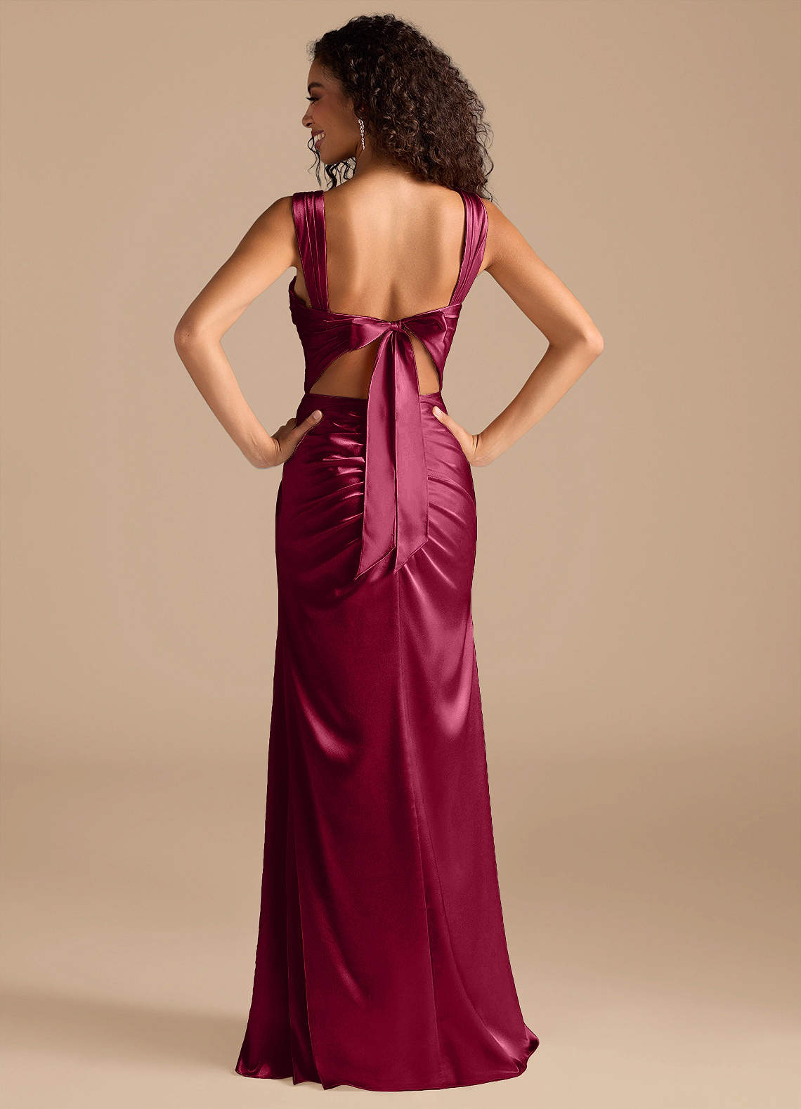 burgundy satin dresses Burgundy Satin Allura Midi Dress