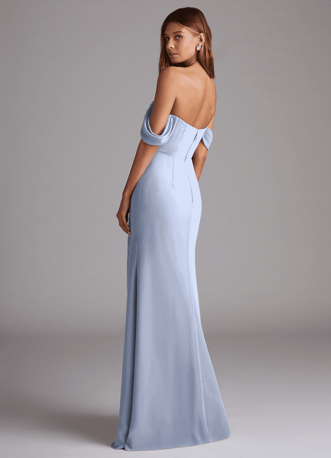 Azazie Saige Bridesmaid Dresses Ice A-Line Off the Shoulder Chiffon Convertible Dress image7