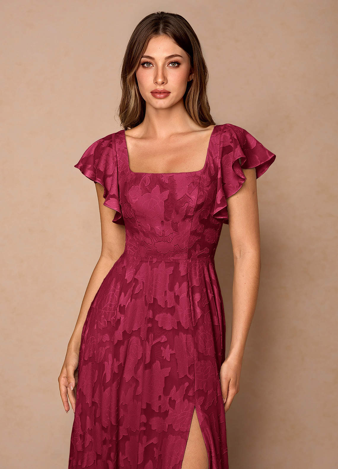 Talia Merlot Midi Dress | Azazie