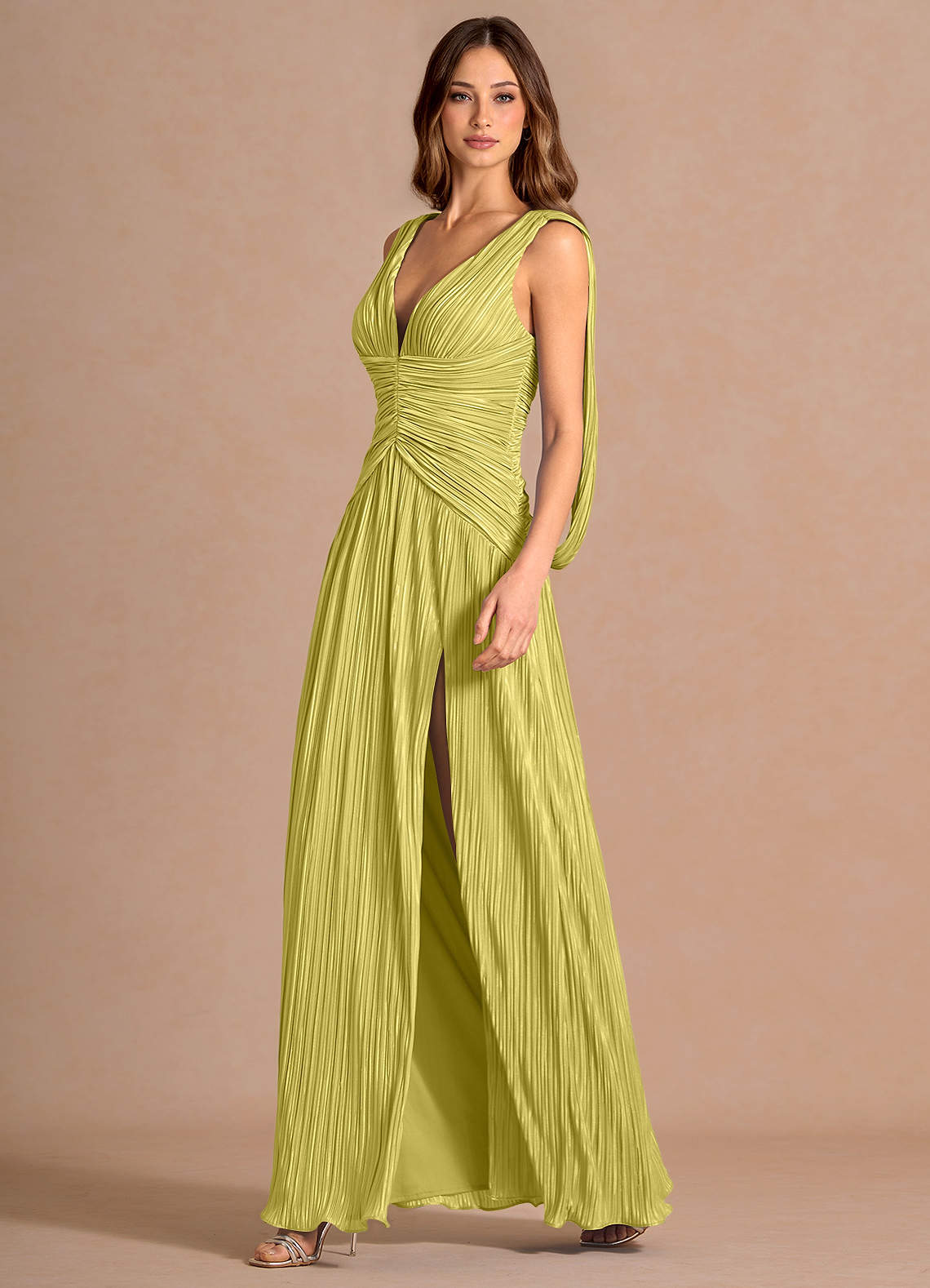 Quellia Pale Yellow Maxi Dress | Azazie