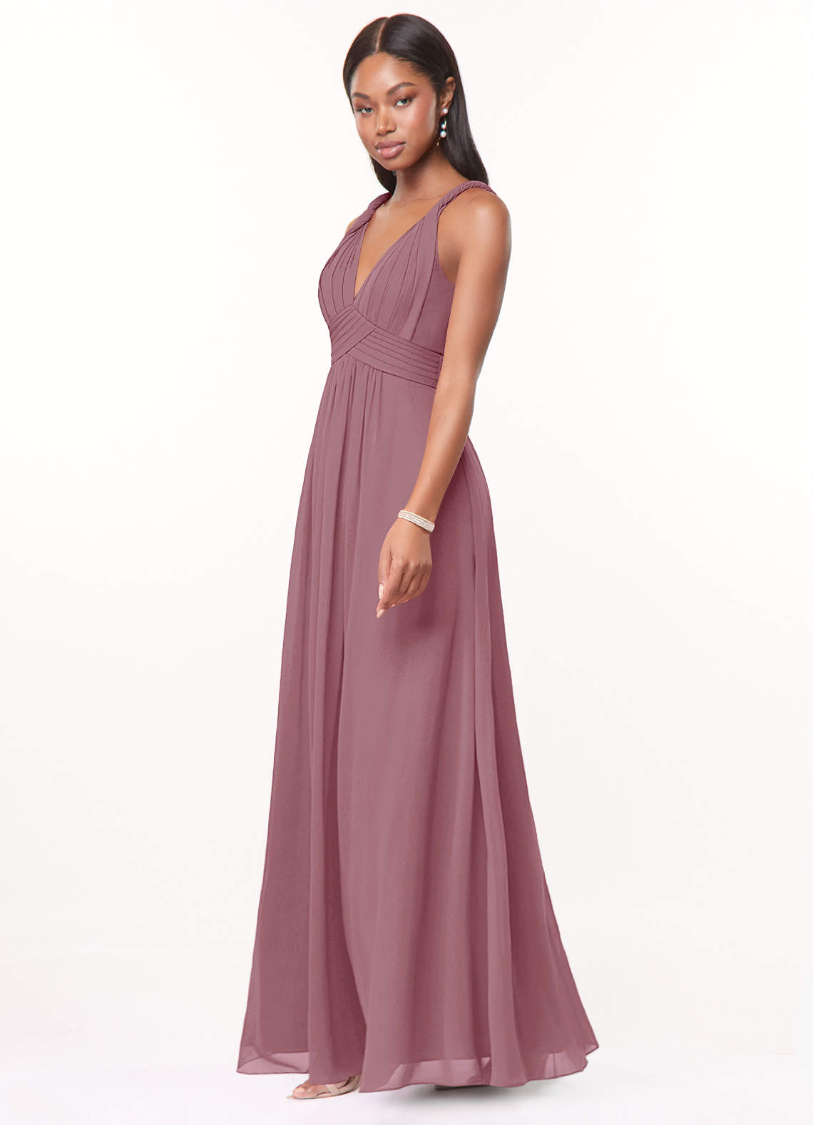 Azazie Maren Ready to Ship Vintage Mauve Chiffon Bridesmaid