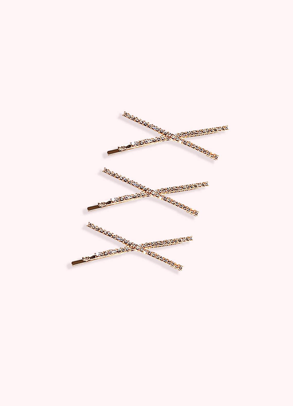 front Haarspange mit Strasssteinen in X-Form