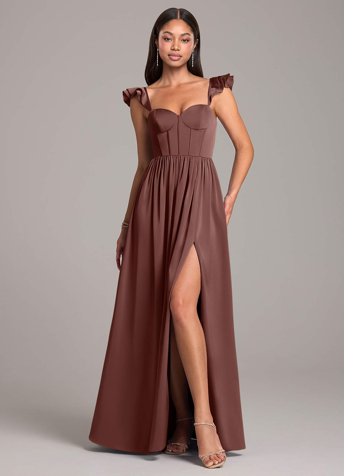 espresso brown bridesmaid dress The espresso brown bridesmaid dresses of our dreams Planner: @alysonjean_events Venue: @pavilion_at_carriage_farm Photographer: @hollychristinaphotography Florals: @oncegathered Rentals: @curatedeventsraleigh Catering: @rocky_top_caters Ice cream