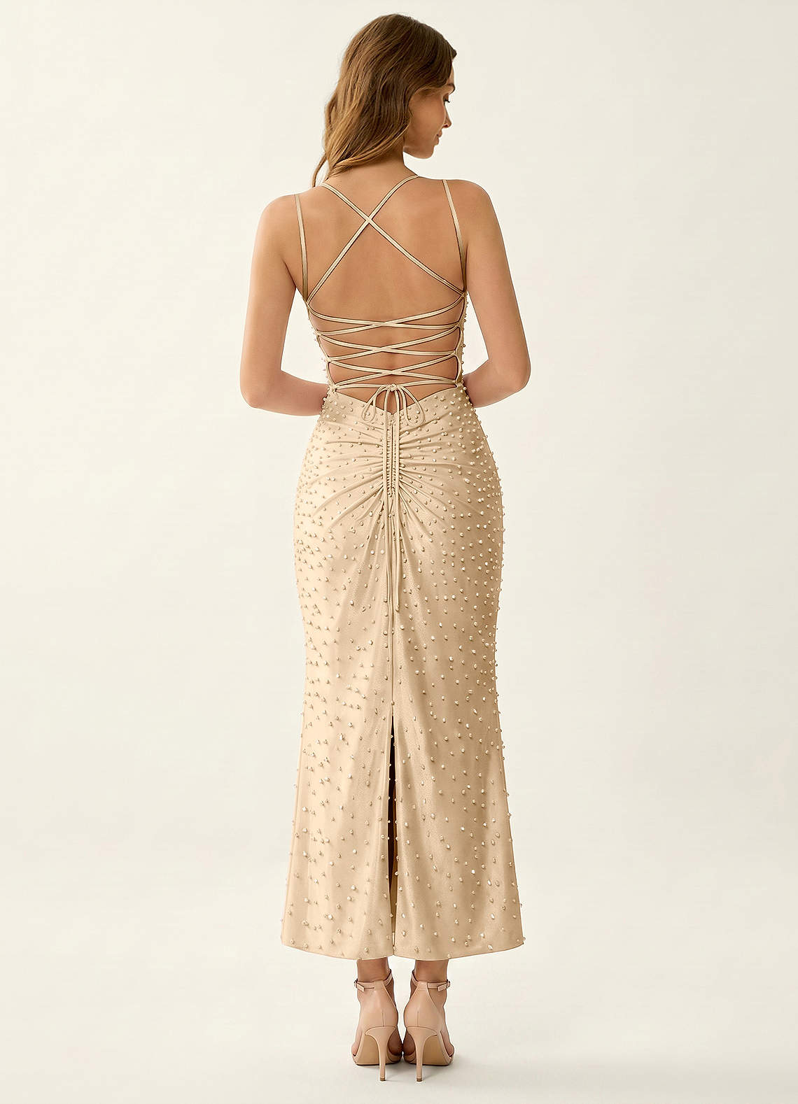 annika satin maxi dress Annika Dark Green Stretch Satin V-neck Beading Corset Maxi Dress