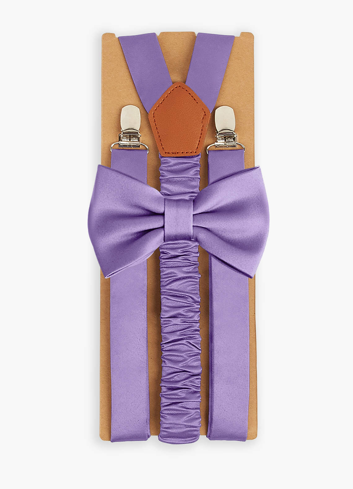 front Matching Matte Satin Bow Tie & Suspenders Set