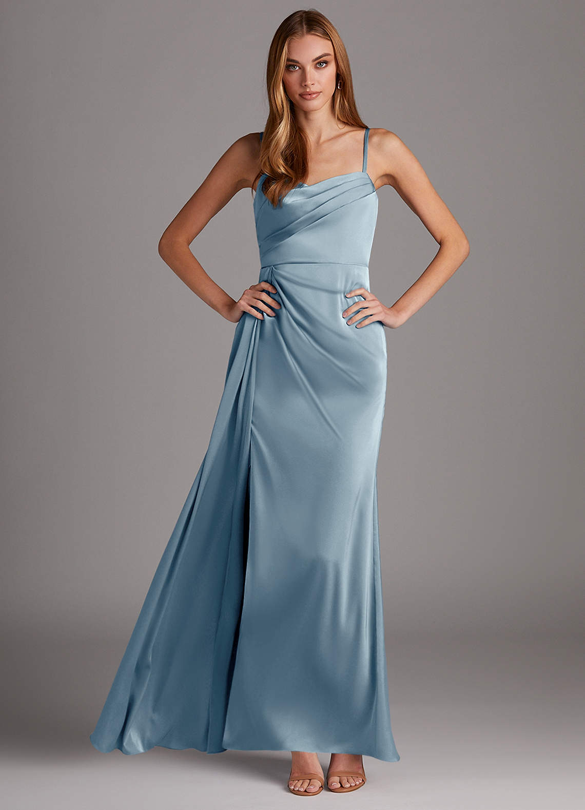Azazie Bona Stretch Satin Dress Slutrea  image1