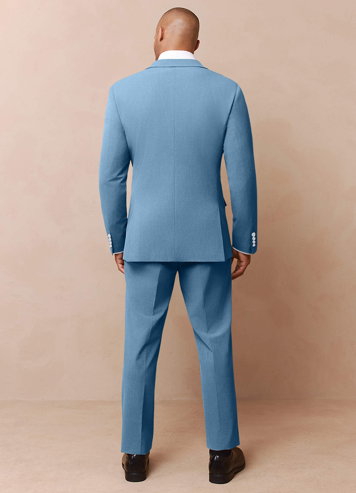 front James Steel Blue Structured Stretch Suit