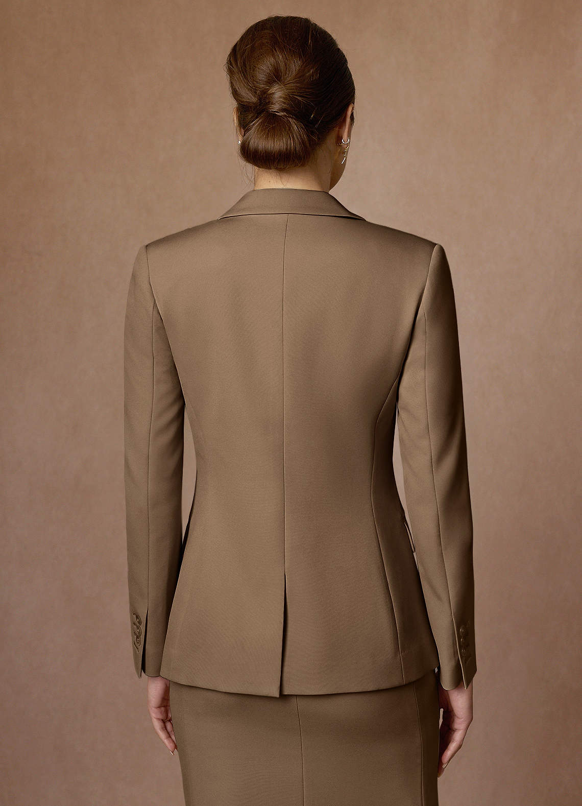 front Charlotte Truffle Refined Weave Dress