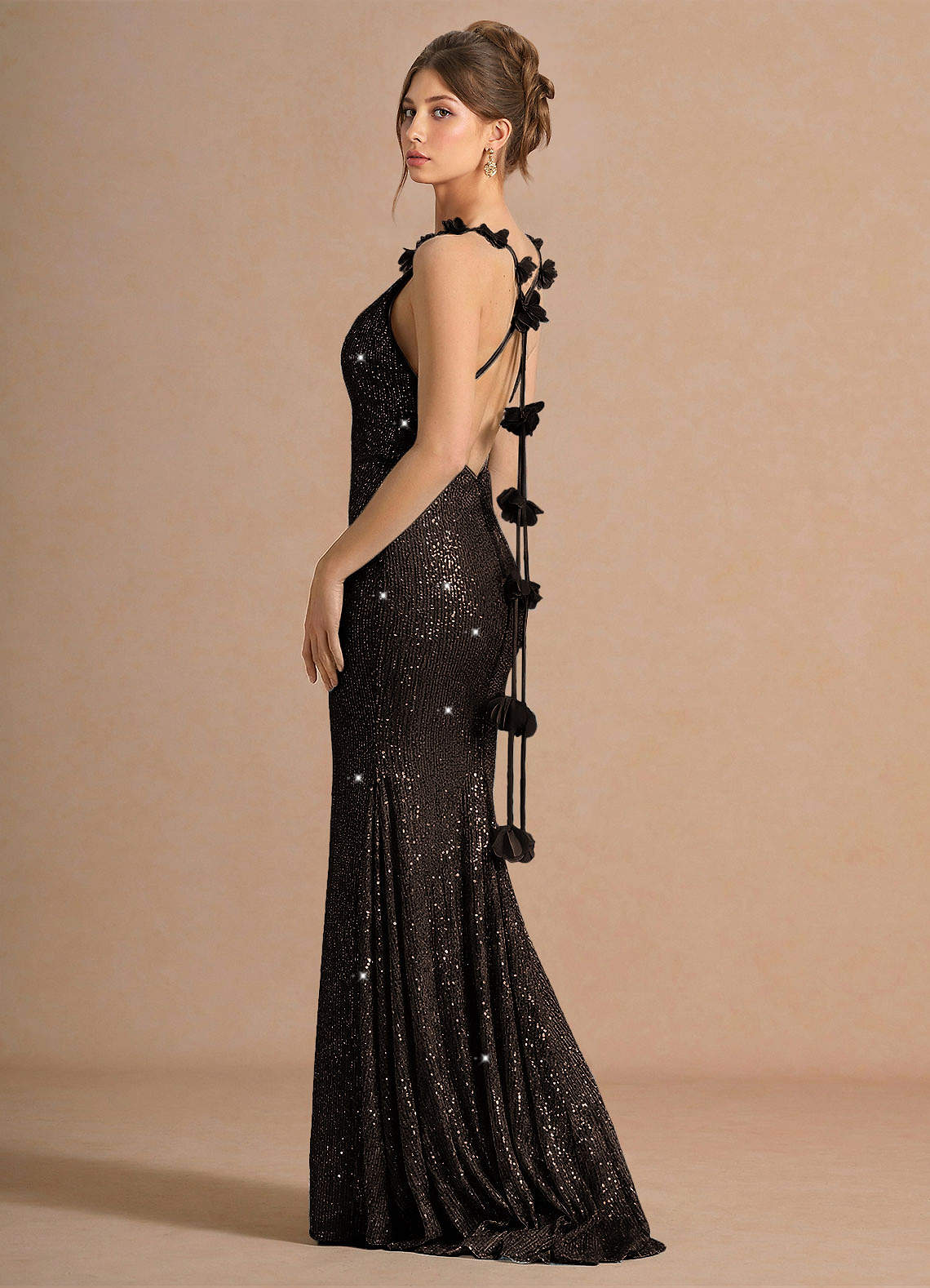 bronze lace dress ASOS DESIGN lace maxi dress with asymmetric strapping in bronze