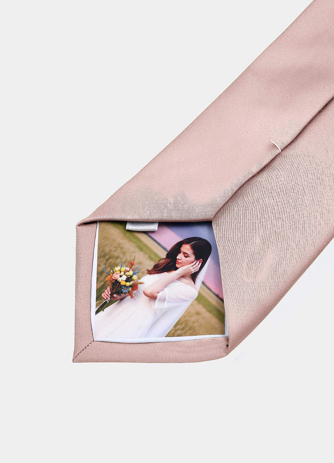 front Matte satijnen stropdas met gepersonaliseerde foto - stropdas op maat