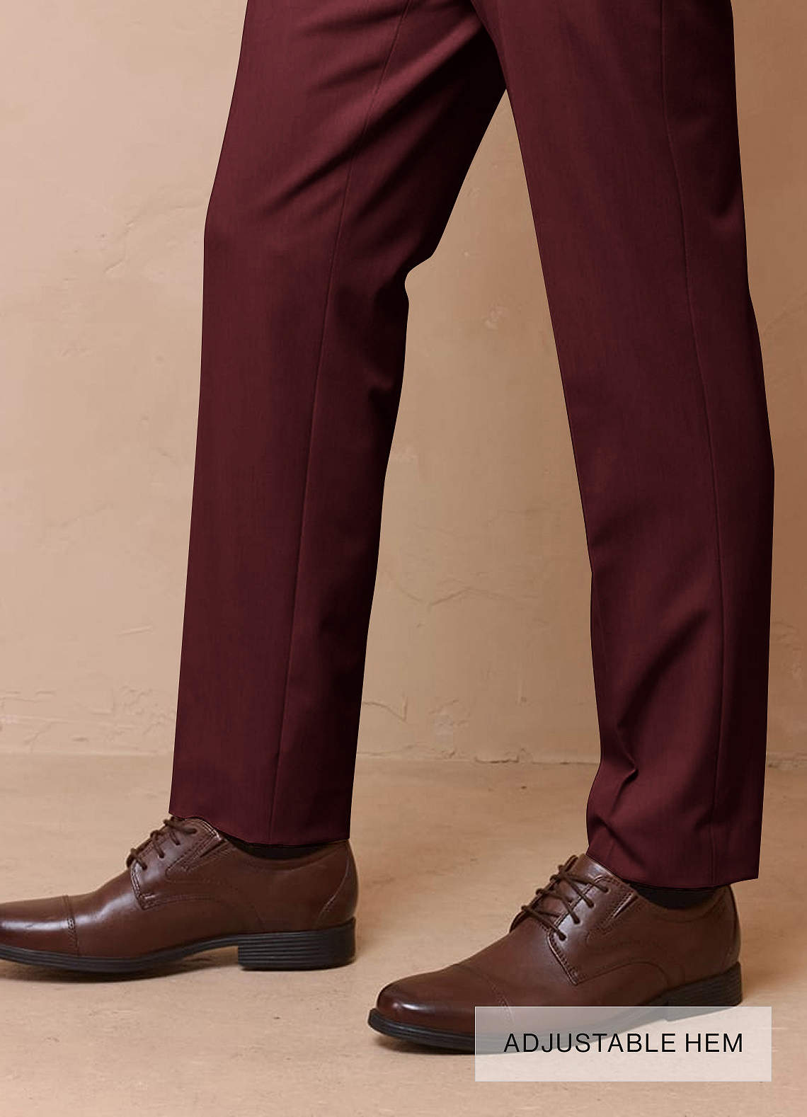 front Savile Burgundy Wool Blend Suit