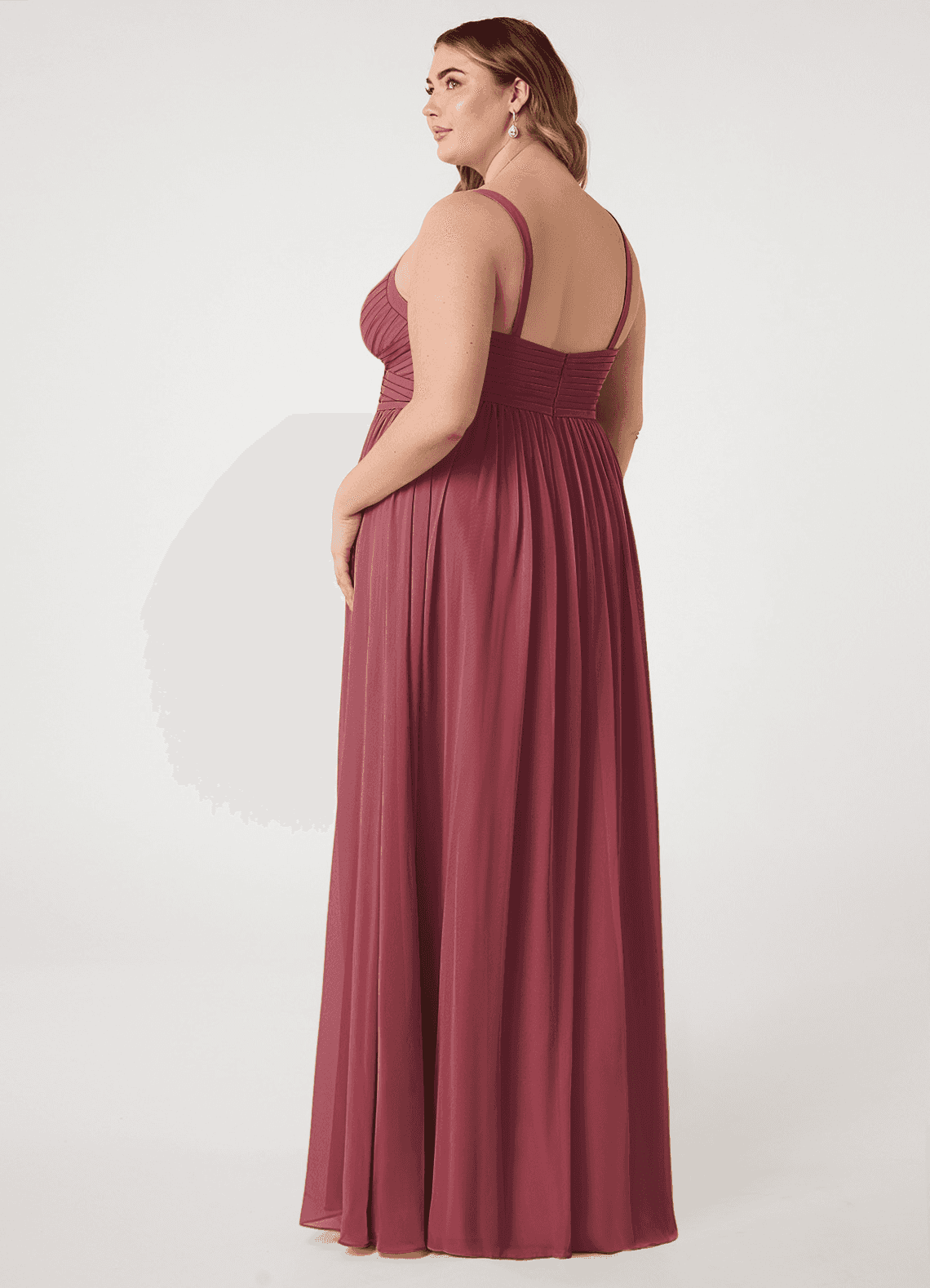 Azazie Chanel Kleider zum Anprobieren zu Hause A-Linie Plissee Chiffon Kleid Schwarz image8