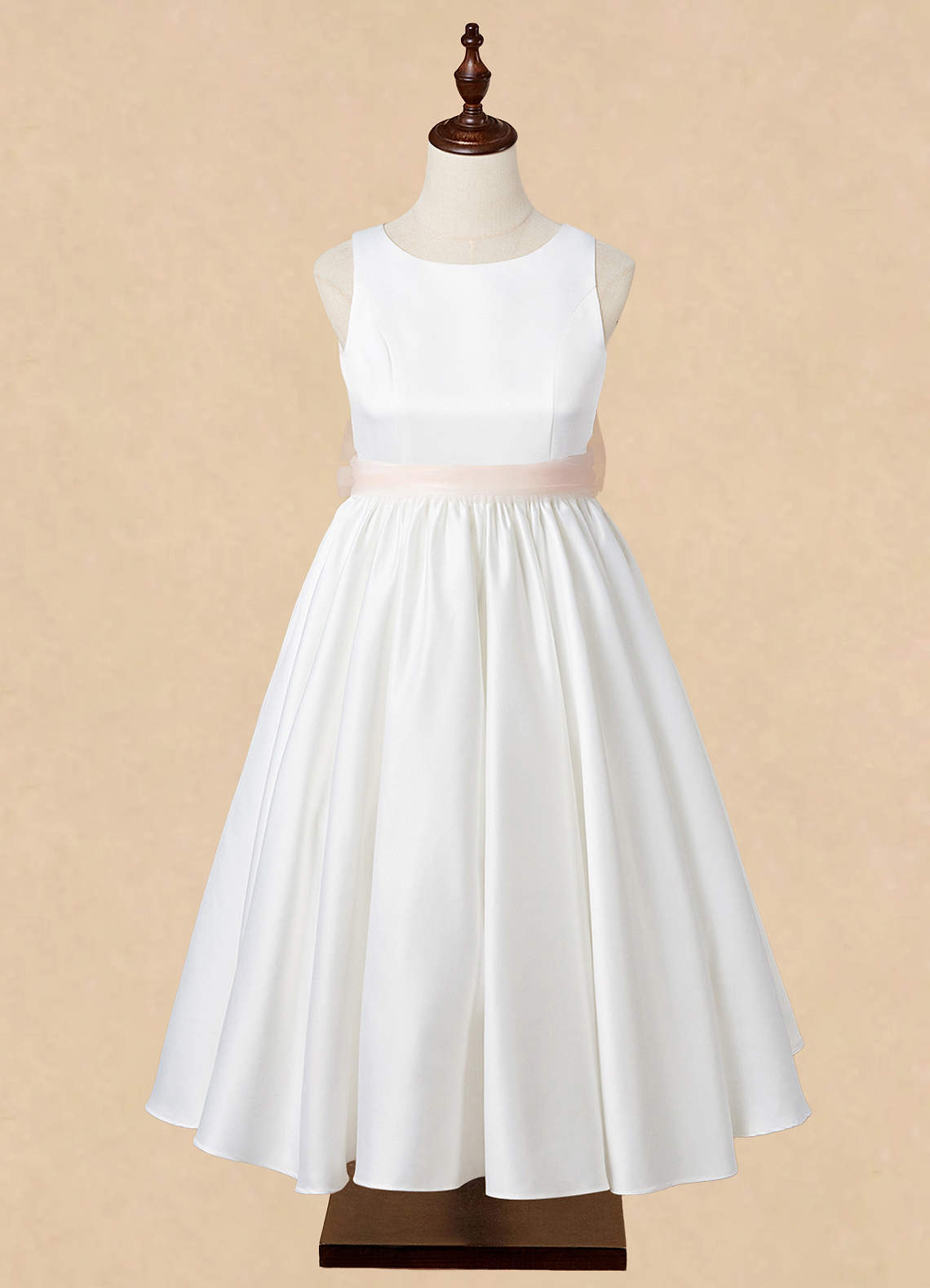 front Matching Color Tulle Bow Sash