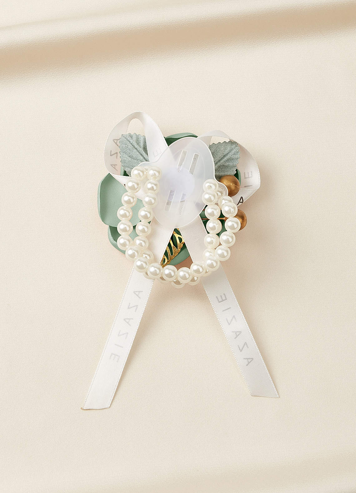 front Matching Color Matte Satin Wrist Corsage