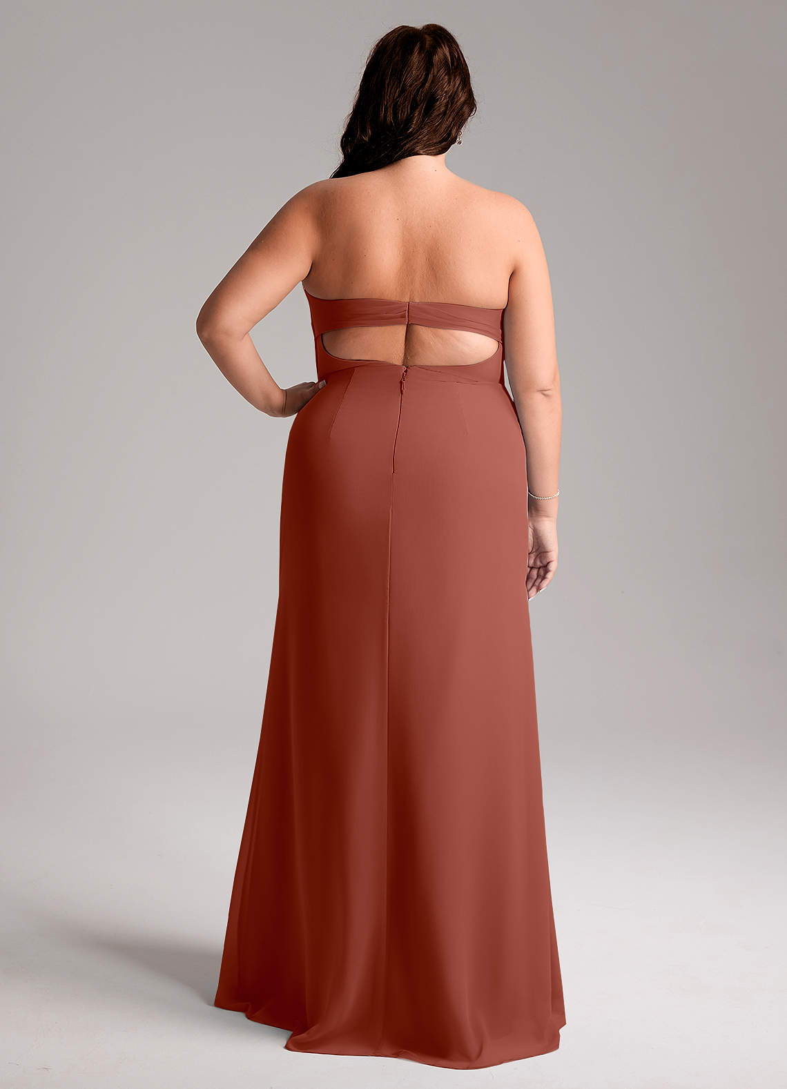 Azazie Leonis Morsiusneito Mekot Vaippa Olkaimeton Sifonki Lattian pituus Pukeutua image9