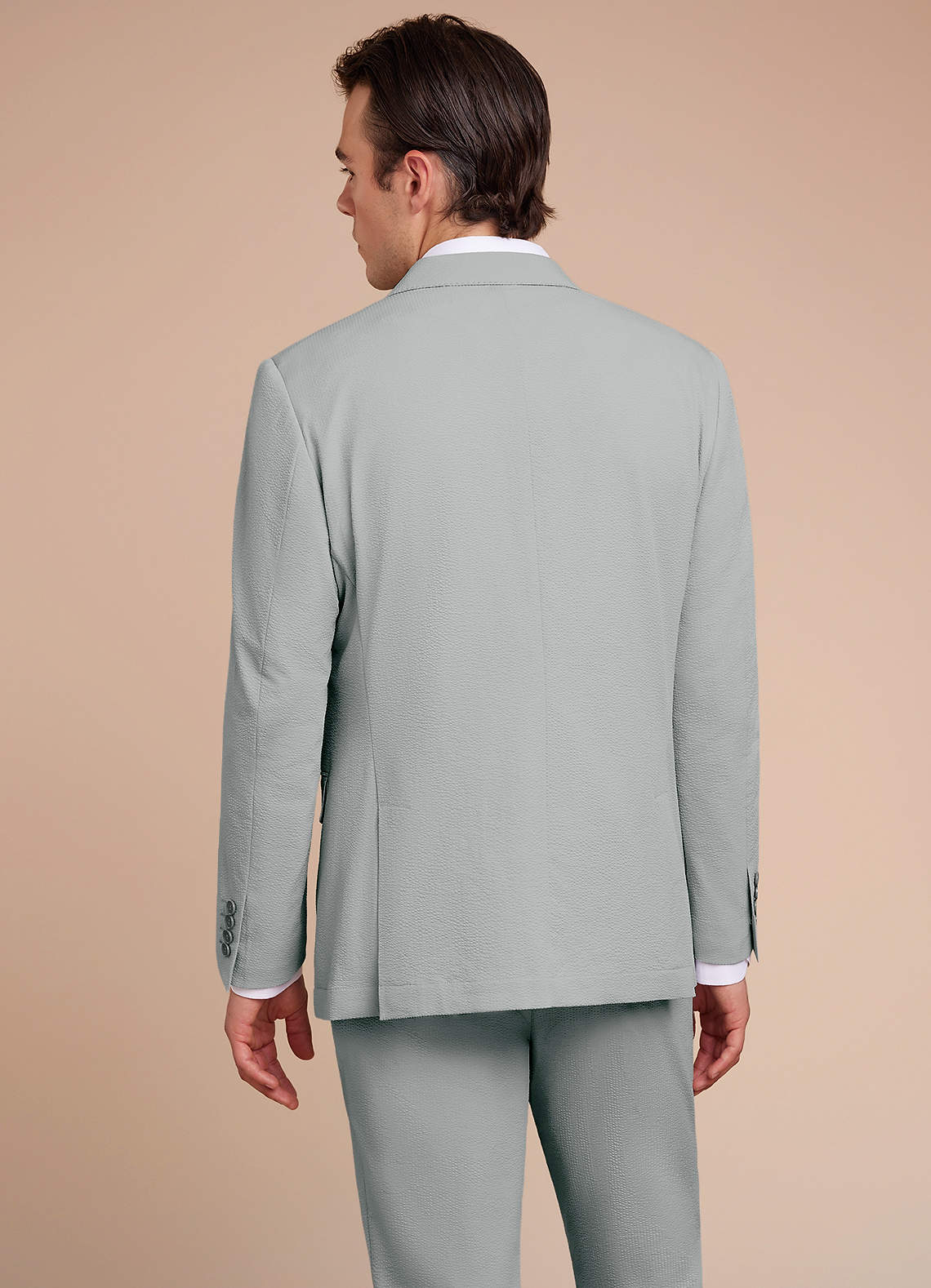 front Miles Light Grey Seersucker Suit Jacket