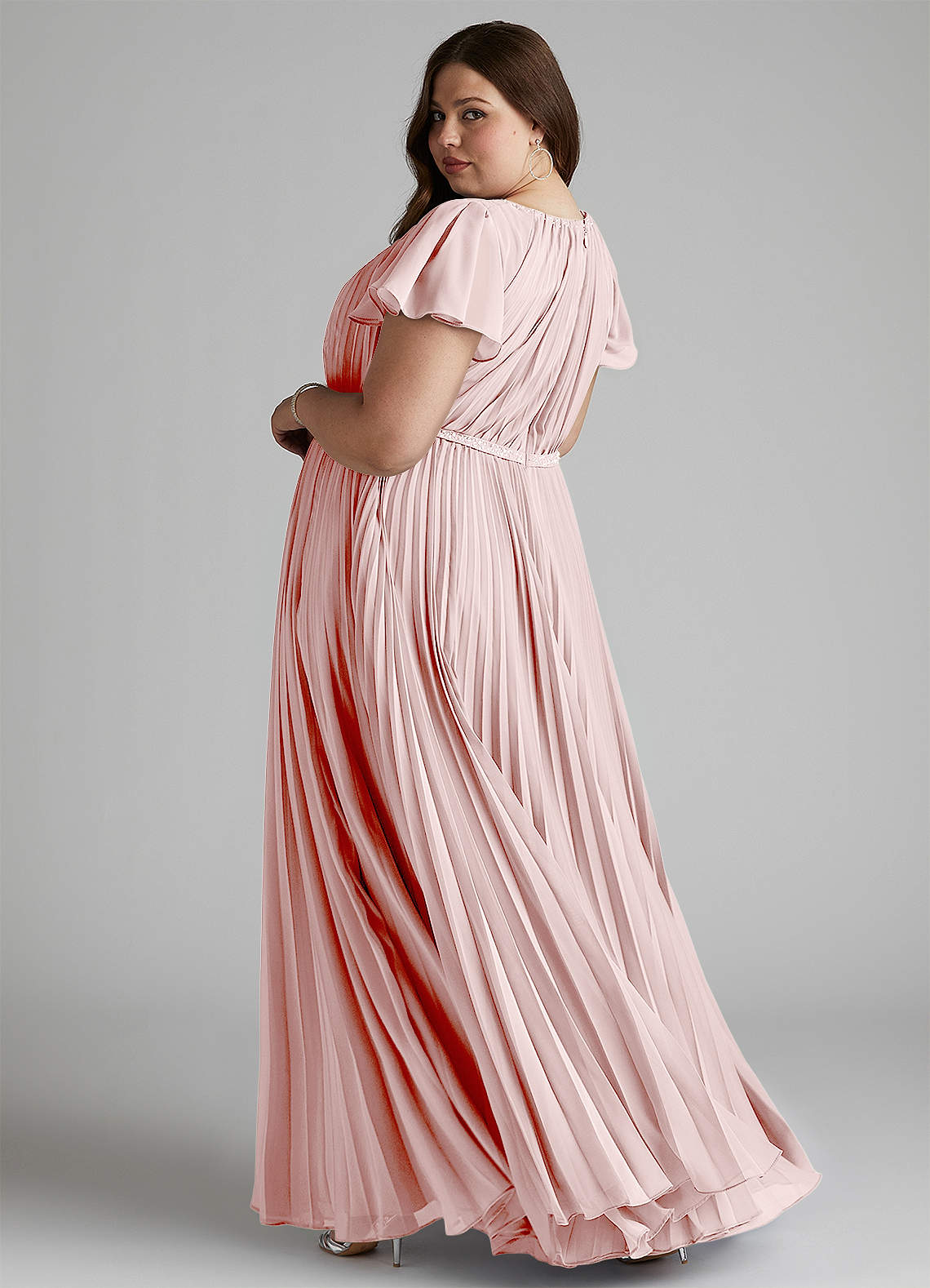 Azazie Kara Modest Bridesmaid Dresses A-Line Pleated Chiffon Floor-Length Dress image10