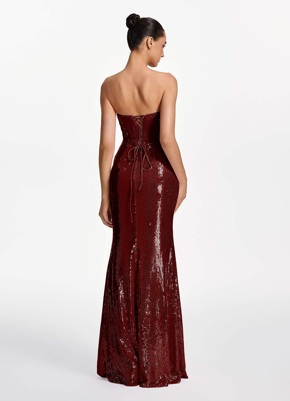 Mirabelle Burgundy Sequins Sparkly Special Occasion Dress