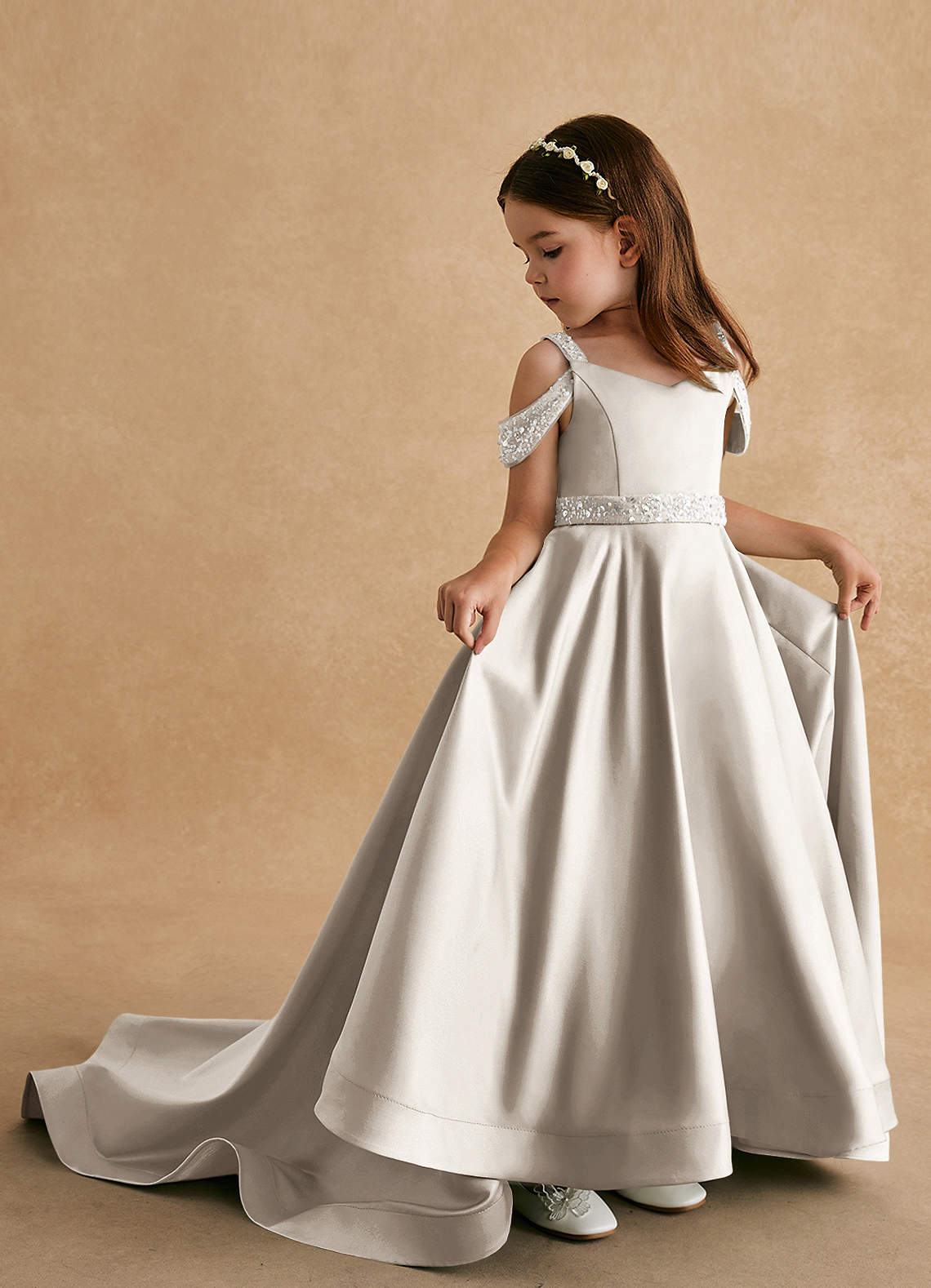 Little Girl A-line Wedding Dresses, Beaded Flower Girl Dresses Little Girl A-line Wedding Dresses, Beaded Flower Girl Dresses
