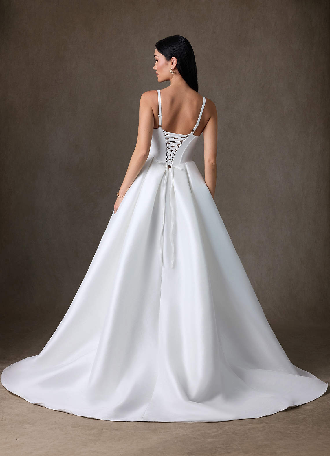 Azazie Anijah Vestidos de novia Vestido de Diamante Blanco de Mikado elástico de Corte Princesa image1