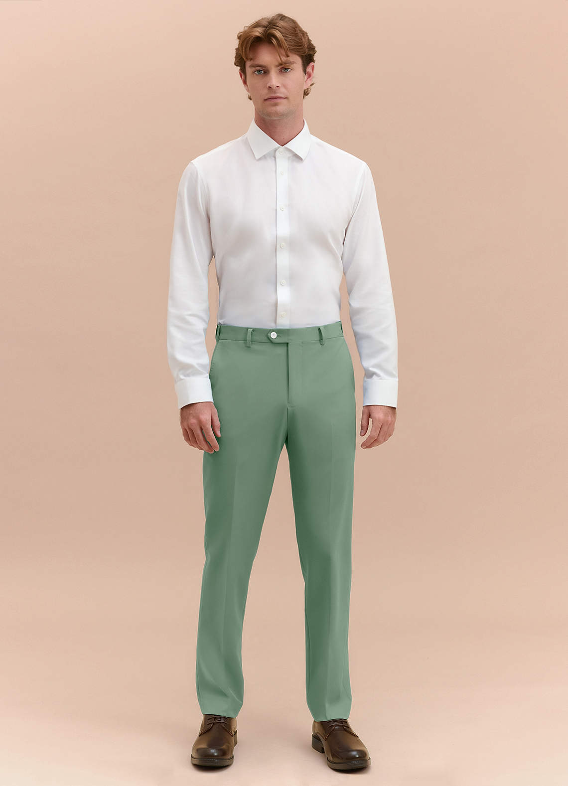front James Matcha Structured Stretch Dress Pants