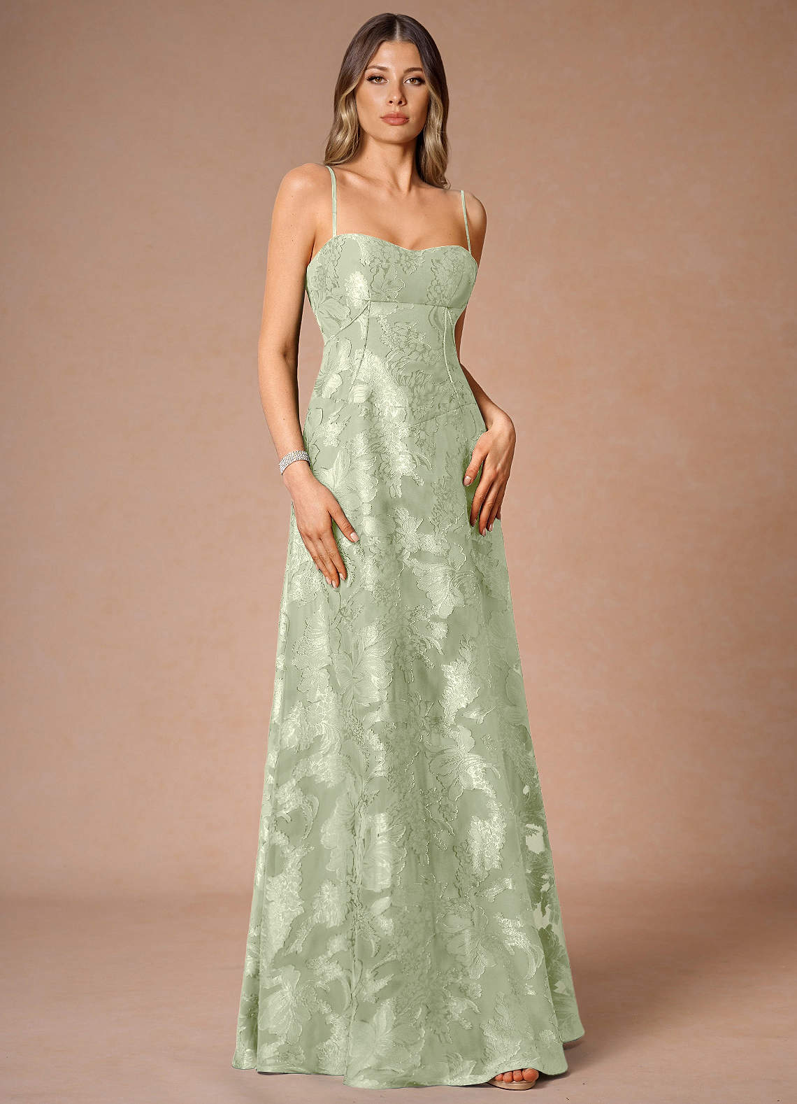 strapless open back dress Micro Crystals Satin Prom Dress Ladivine CDS529 – Sparkly Gowns main image 1