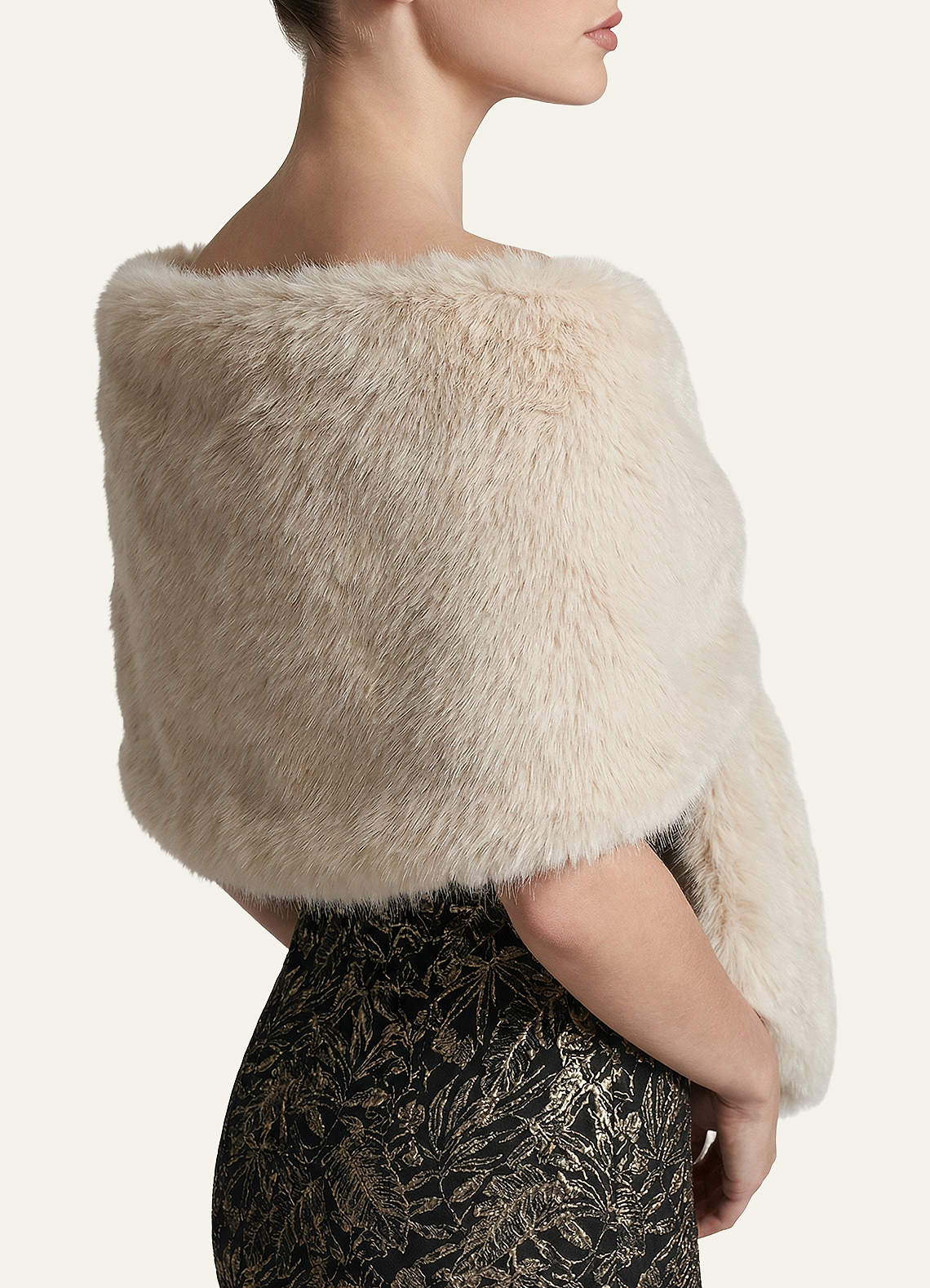 front Plush Faux Fur Wrap