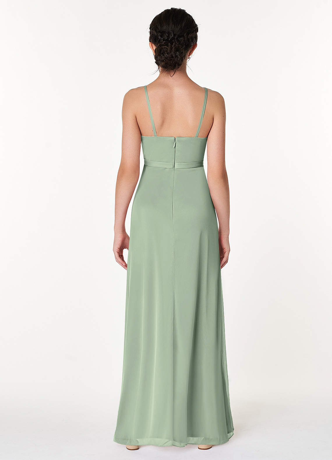 Azazie Luxy Junior Ready to Ship Bridesmaid Dress in Dusty Sage | Azazie
