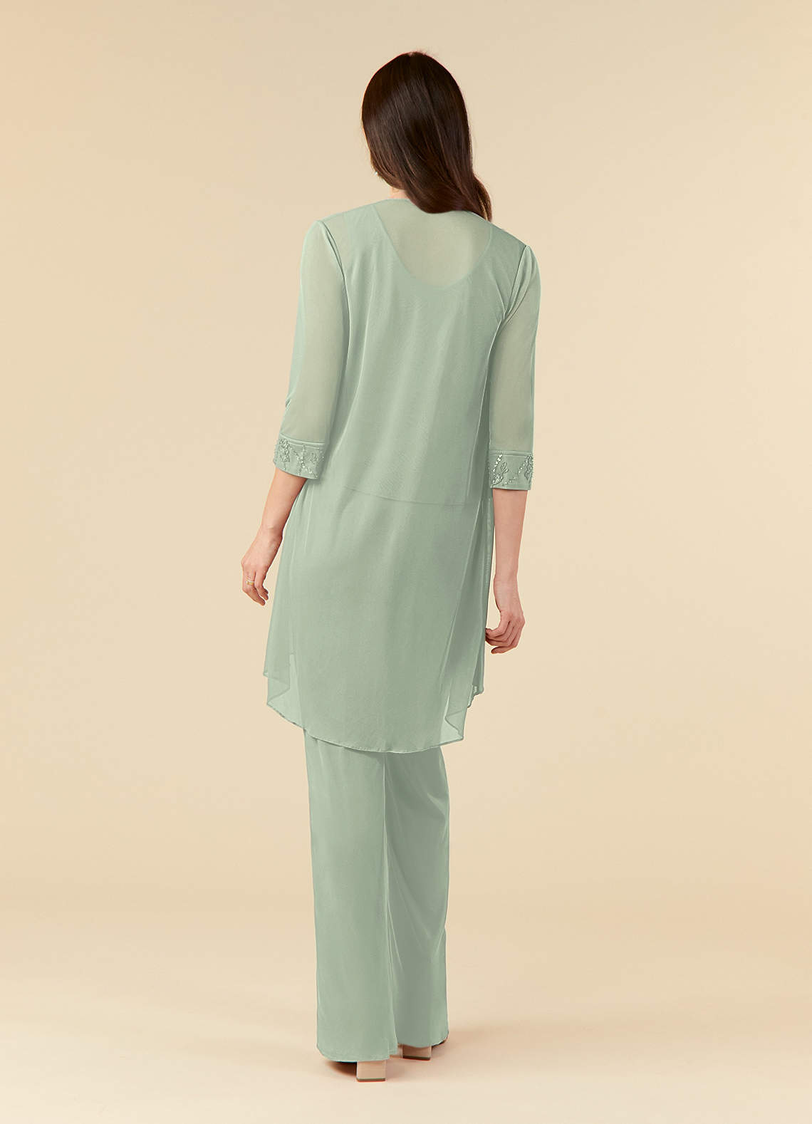 Azazie Frances Mother of the Bride Dresses Dusty Sage Jumpsuit/Pantsuit Scoop Mesh Dress image1