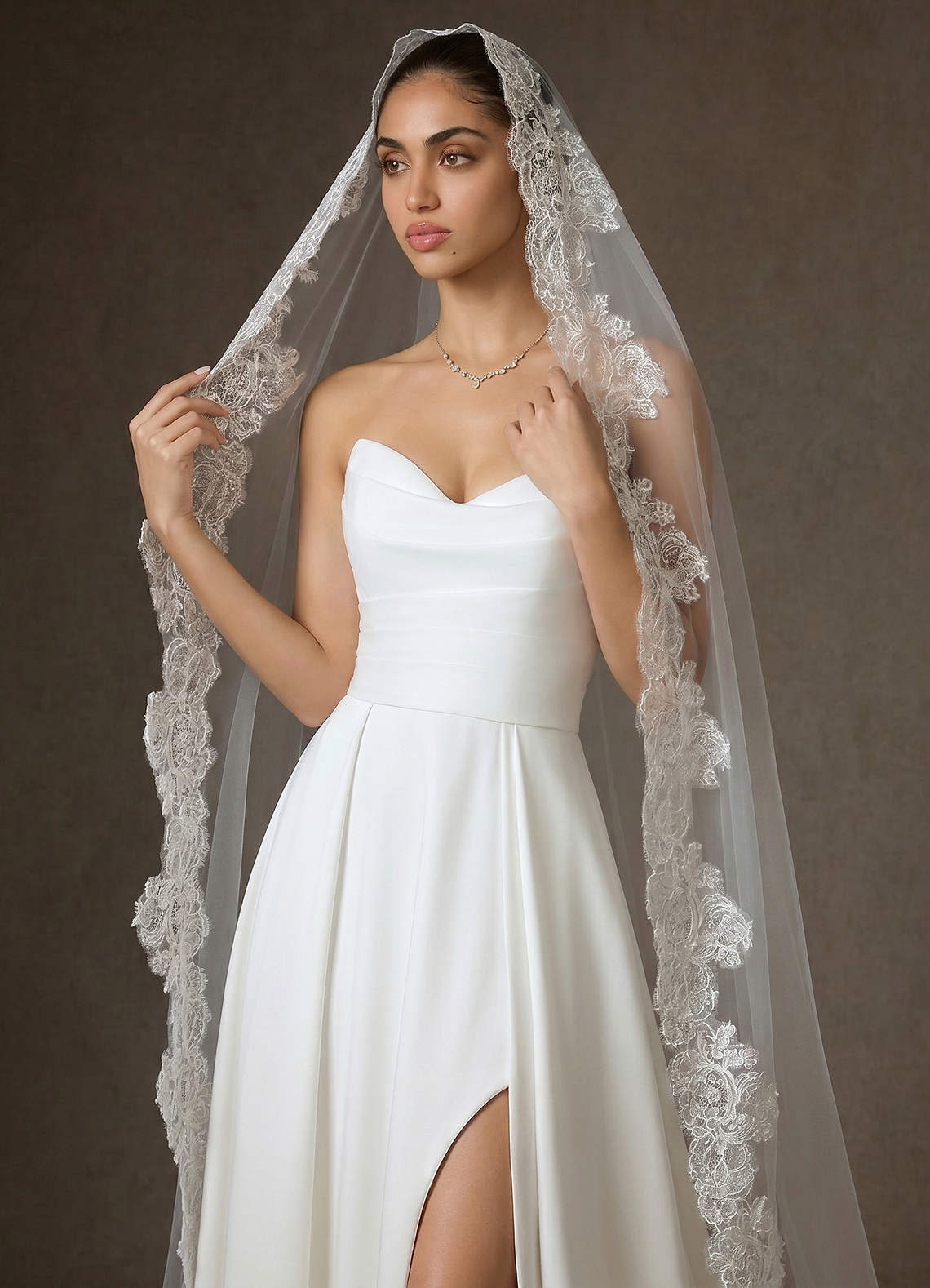 front Lace Mantilla Isabella Cathedral Veil