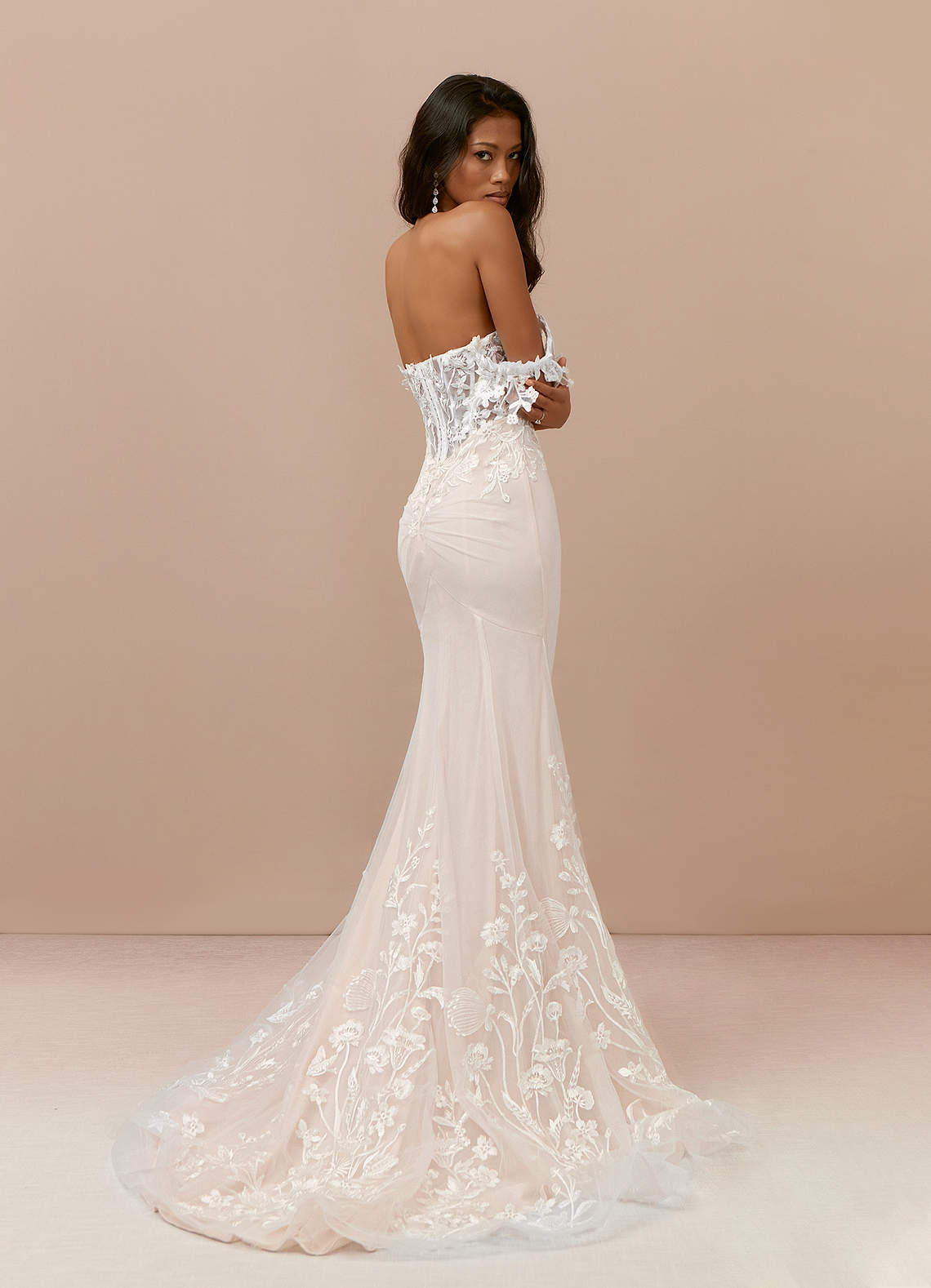 Azazie Evergarden Diamond White A-Line Sequins Tulle Dress Ready