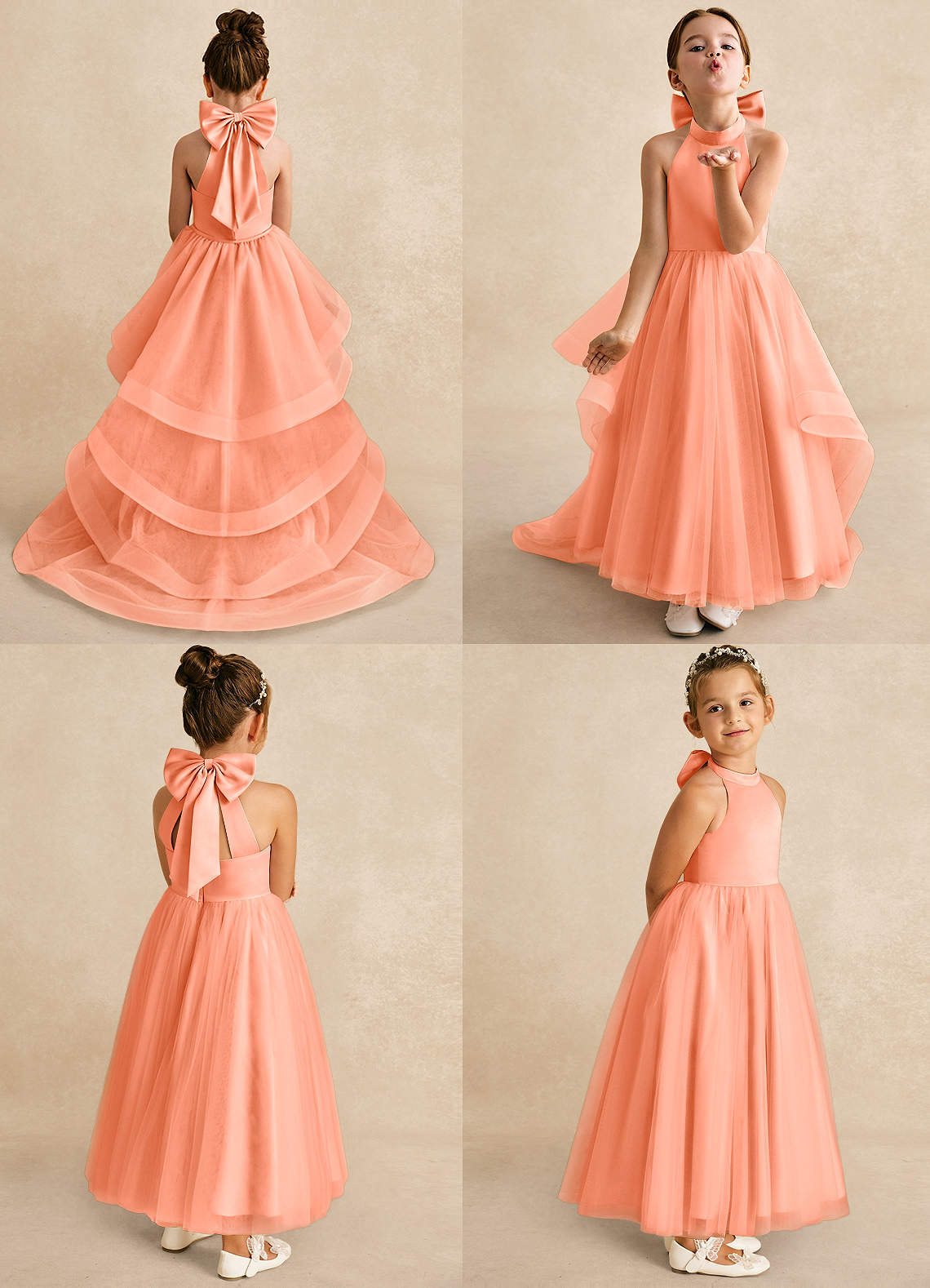 Azazie Bev Flower Girl Dresses Sunset A-Line Convertible Tulle Dress image1