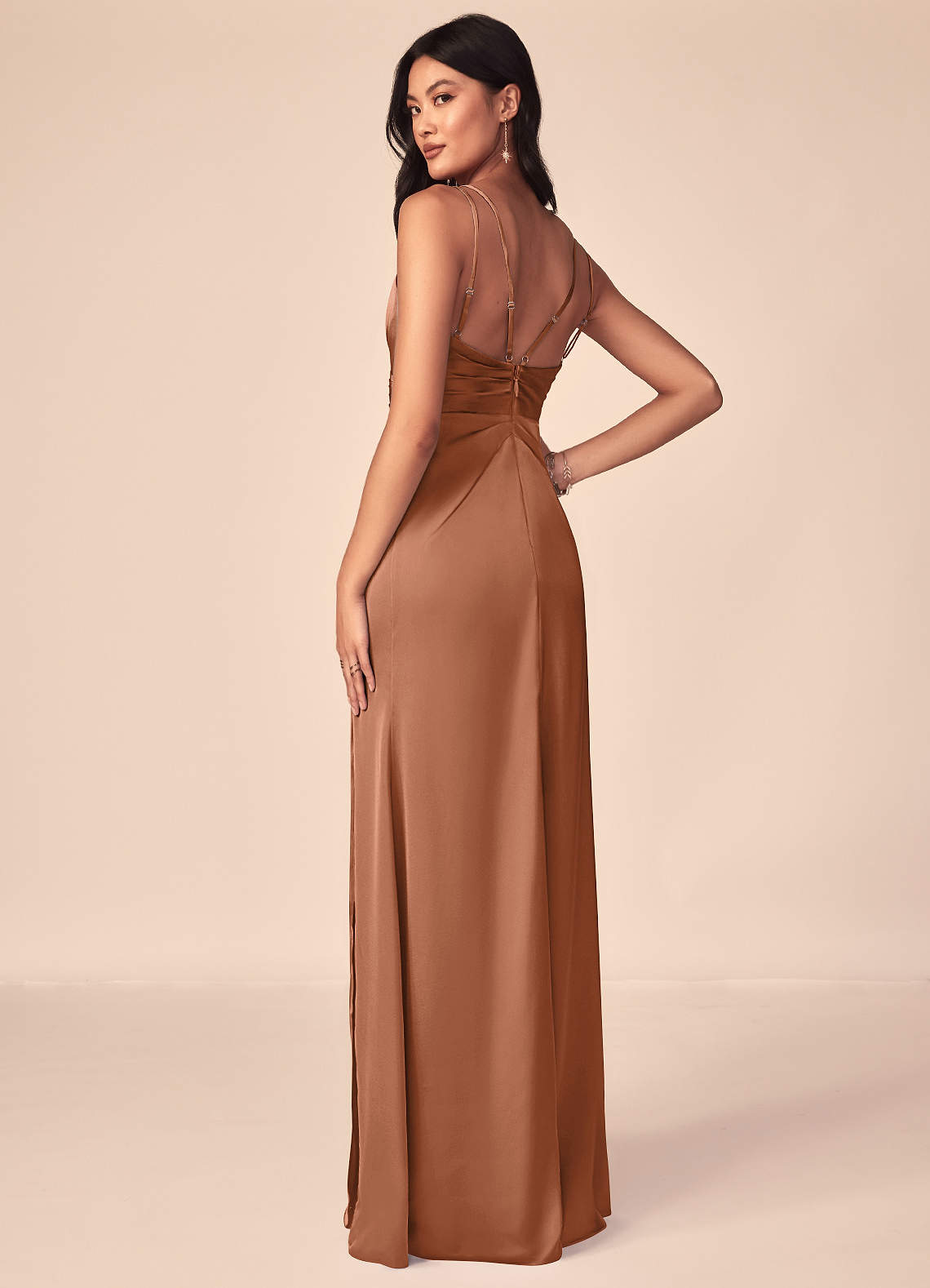 Azazie Aqua Bronzer Stretch Satin Bridesmaid Dresses | Azazie Azazie Aqua Bronzer Stretch Satin Bridesmaid Dresses | Azazie