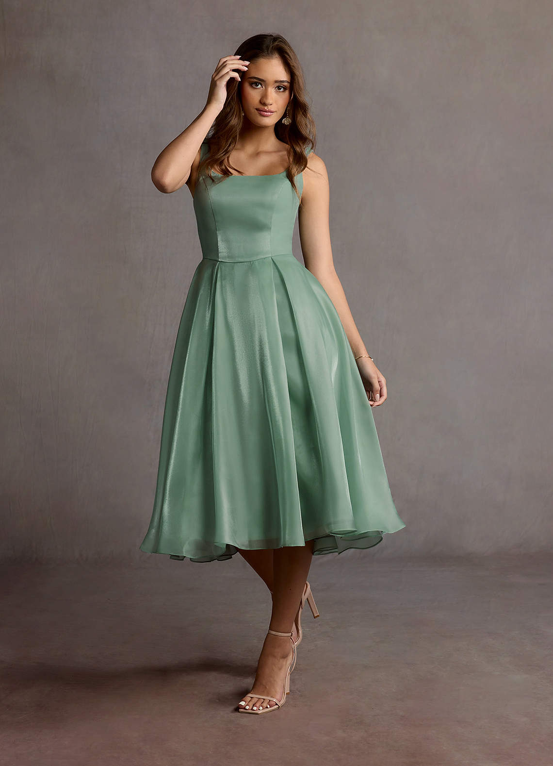 Stefanie Sage Pleated Midi Dress image4