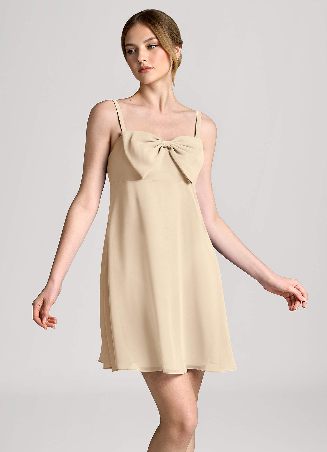 front Miniklänning i chiffong med rosett