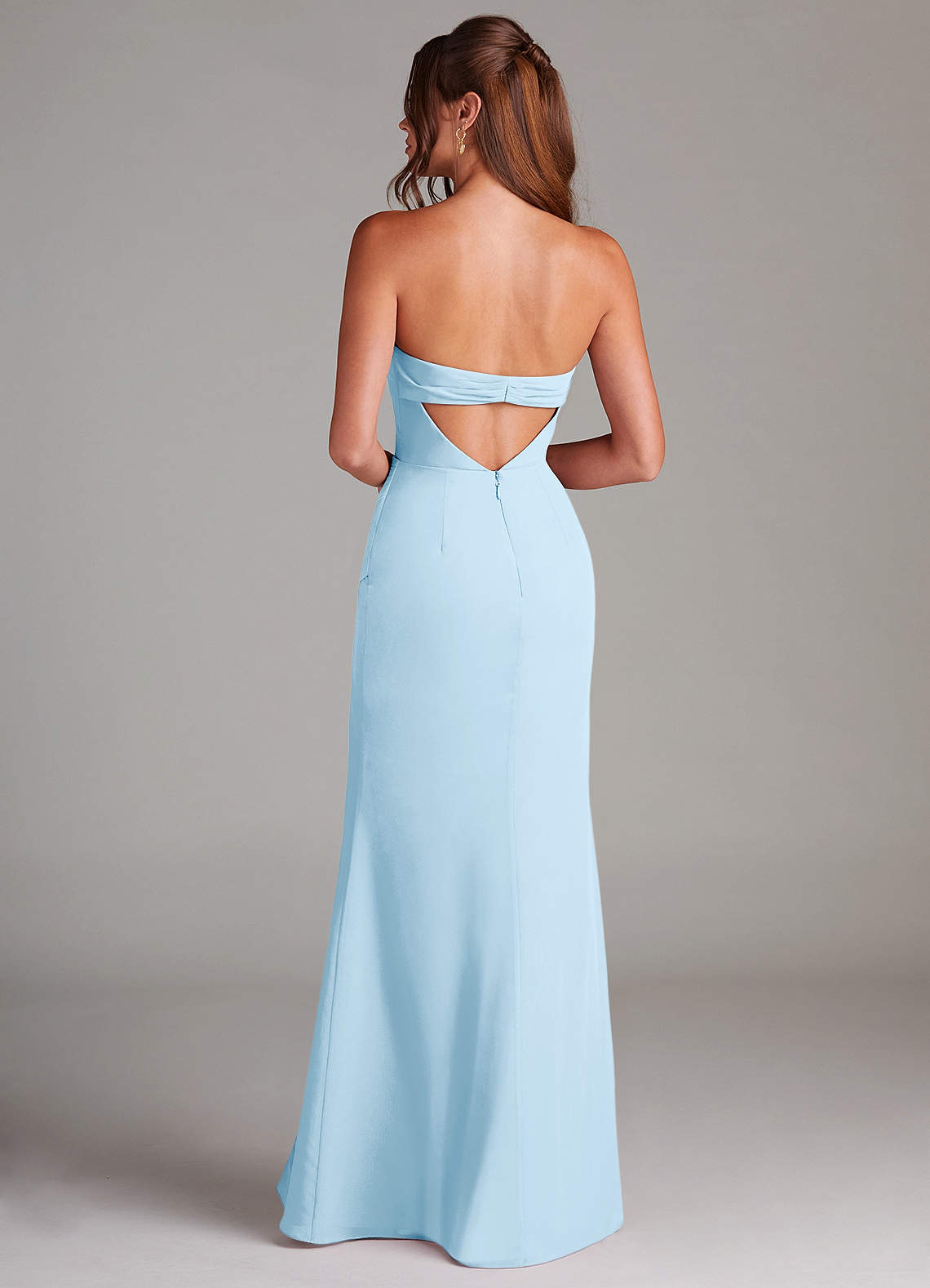 Azazie Leonis Bridesmaid Dresses Sky Blue Sheath Strapless Chiffon Convertible Dress image4