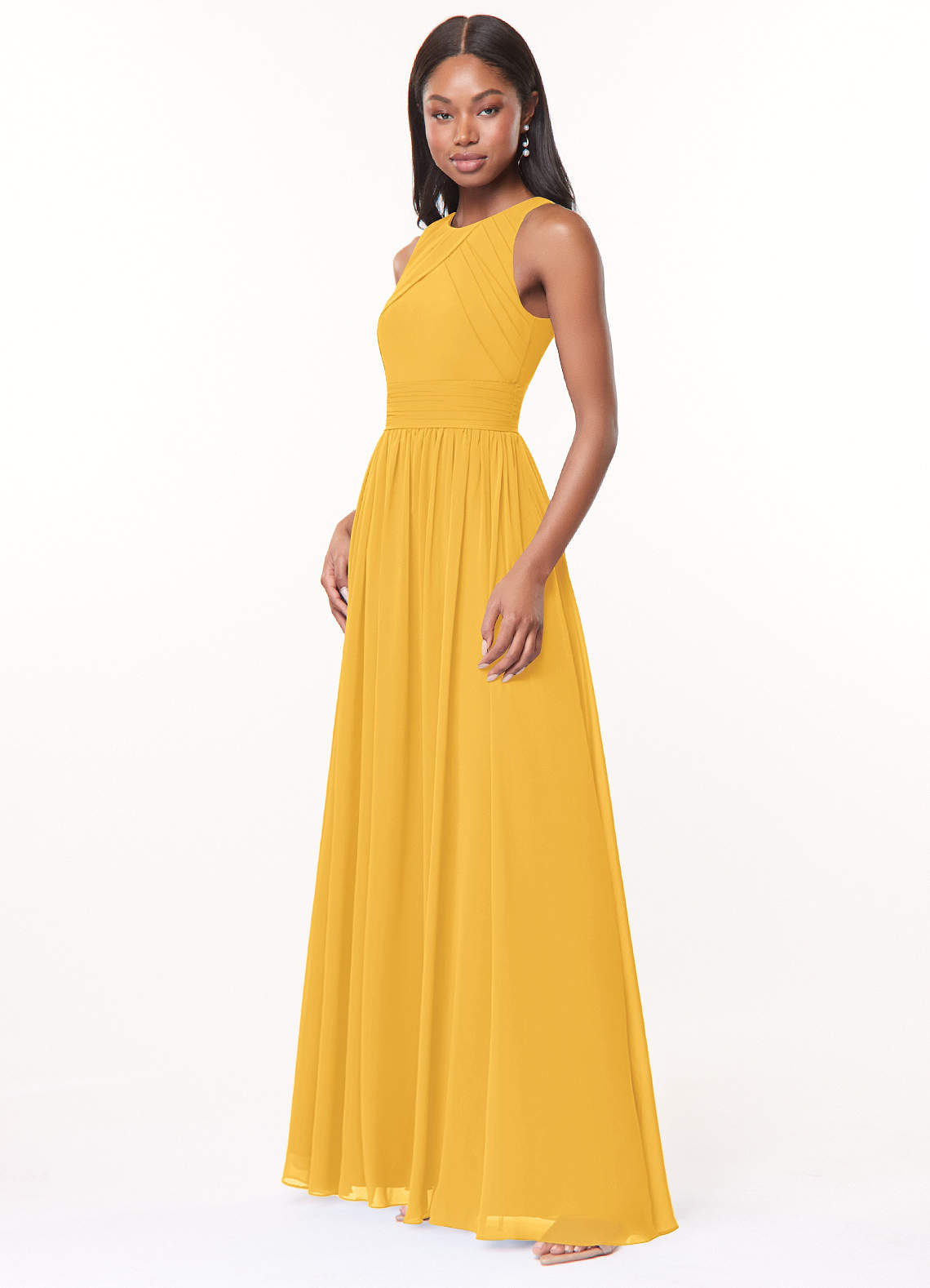 Azazie Harper Marigold Chiffon Bridesmaid Dresses | Azazie IE