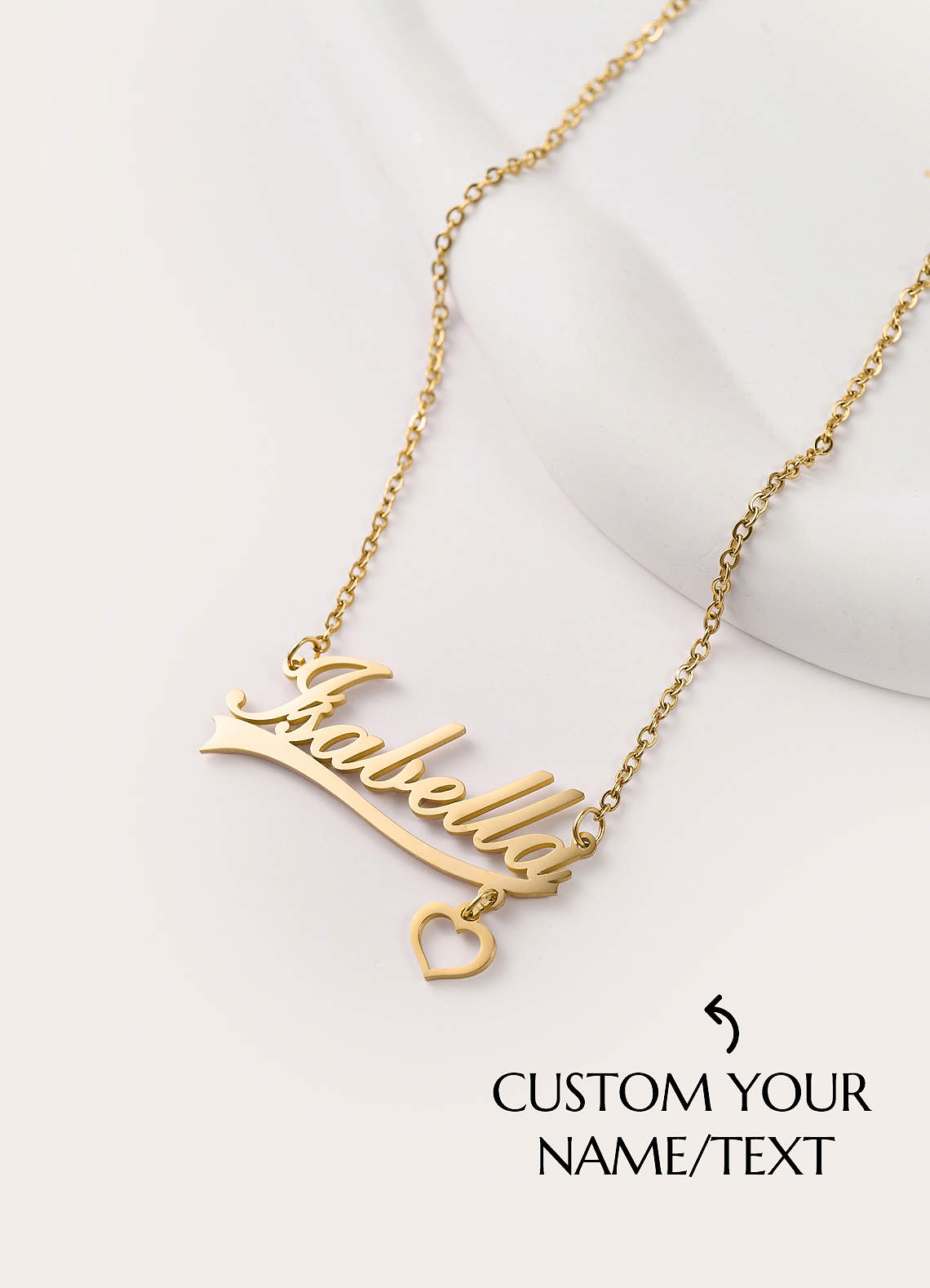 front Collar con nombre personalizado y corazón