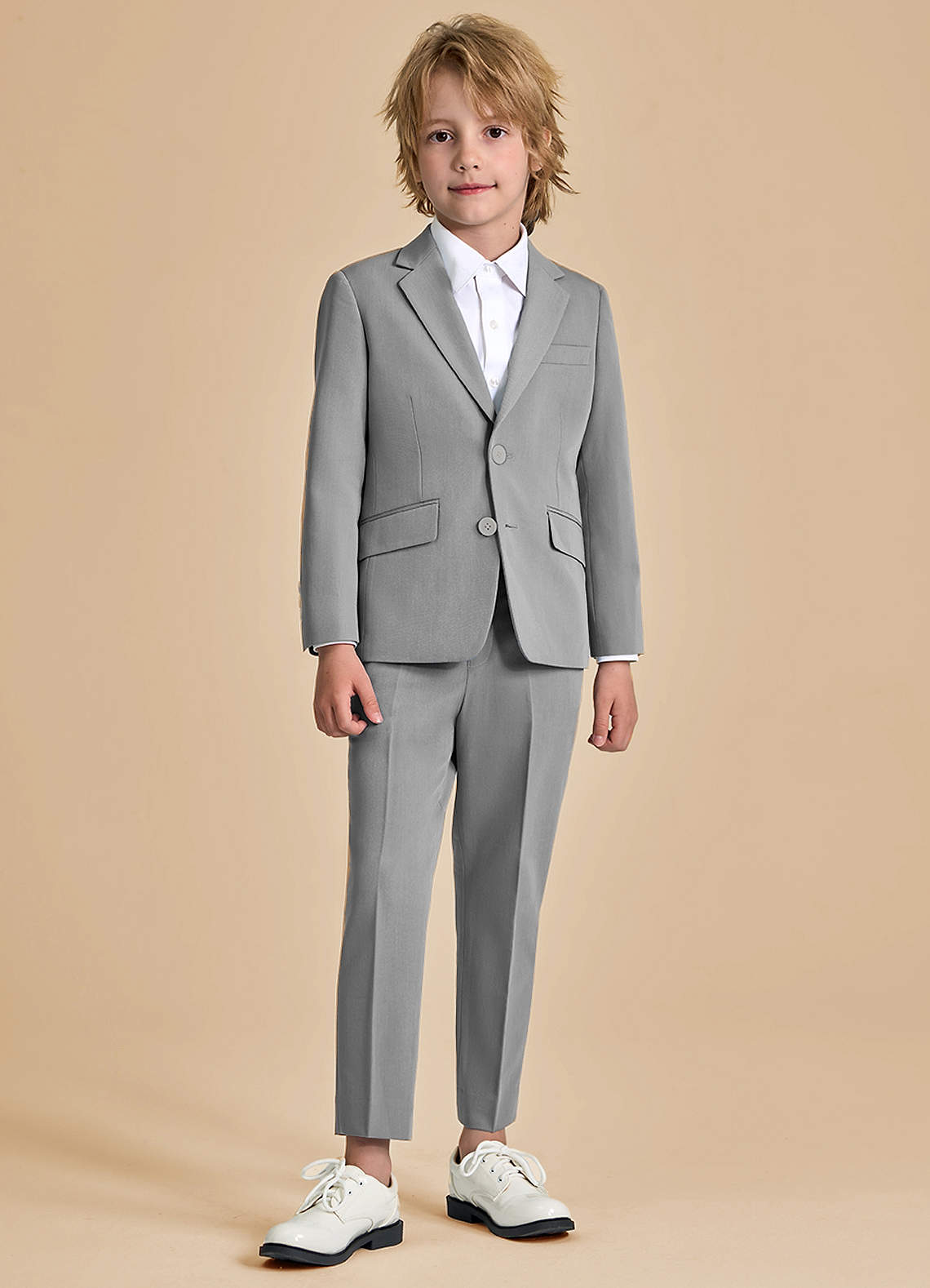 front Oliver Boys Grey 2-Piece Suit